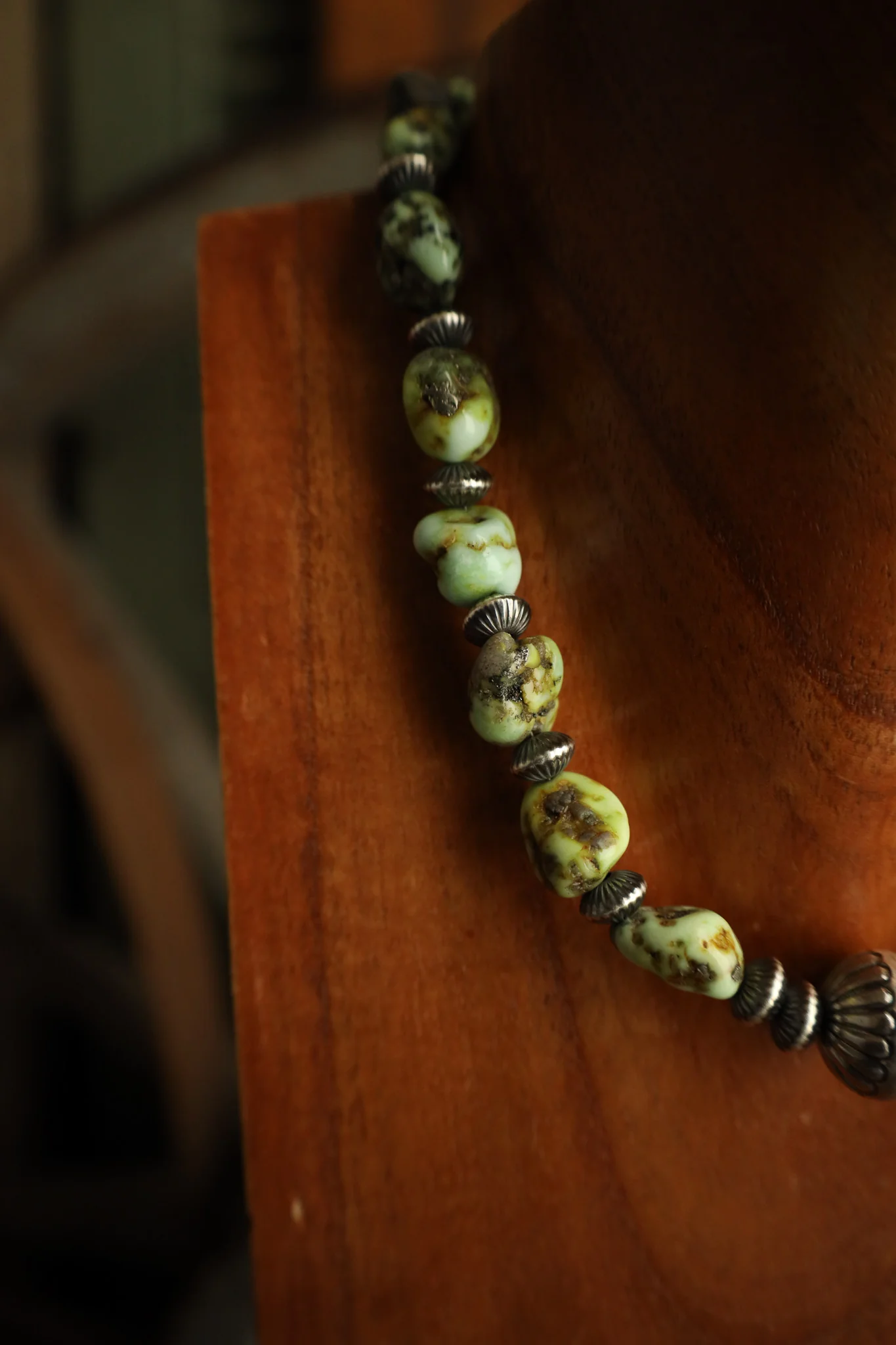 16" Palomino Turquoise Sterling Silver Beads Necklace - Image 3