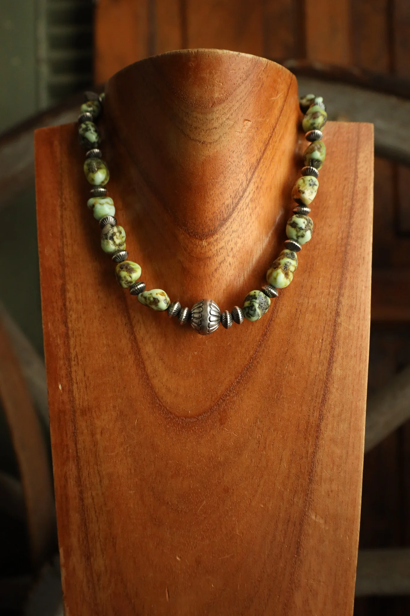 16" Palomino Turquoise Sterling Silver Beads Necklace - Image 7