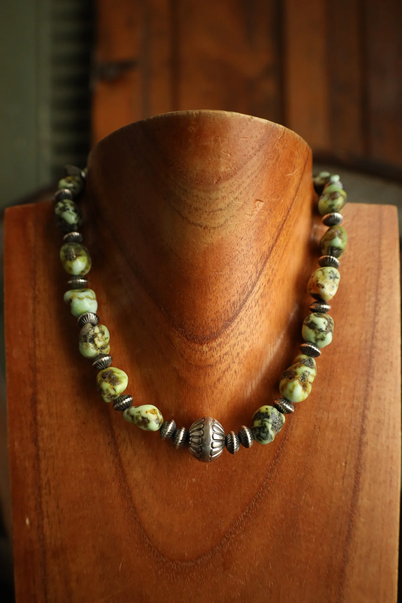 16" Palomino Turquoise Sterling Silver Beads Necklace - Image 8