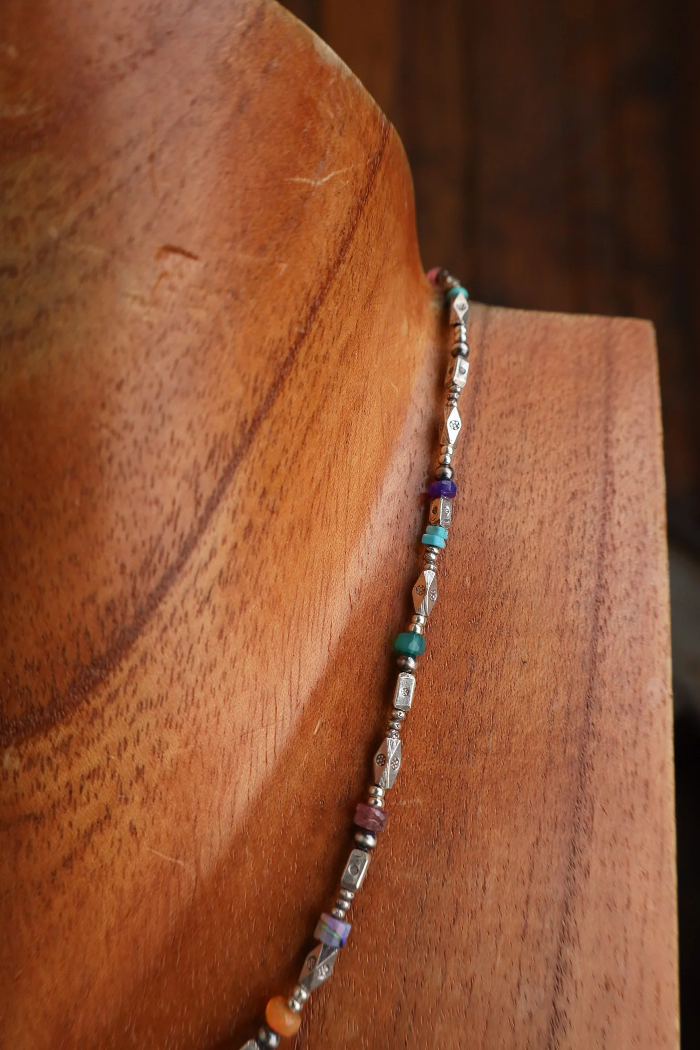 Peyote Bird 16" Phoenix Turquoise and Multi Beads Necklace - Image 3