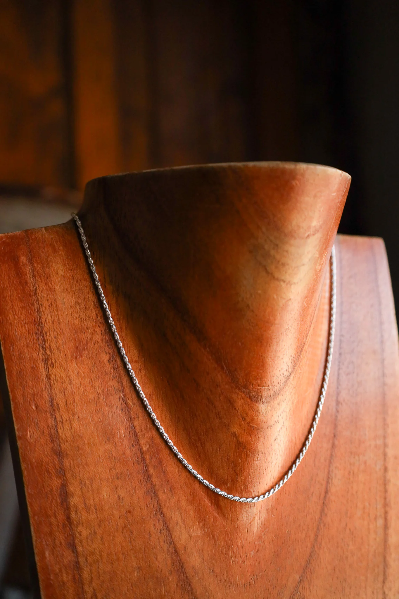 16" Silver Rope Thin Chain Necklace - Image 3