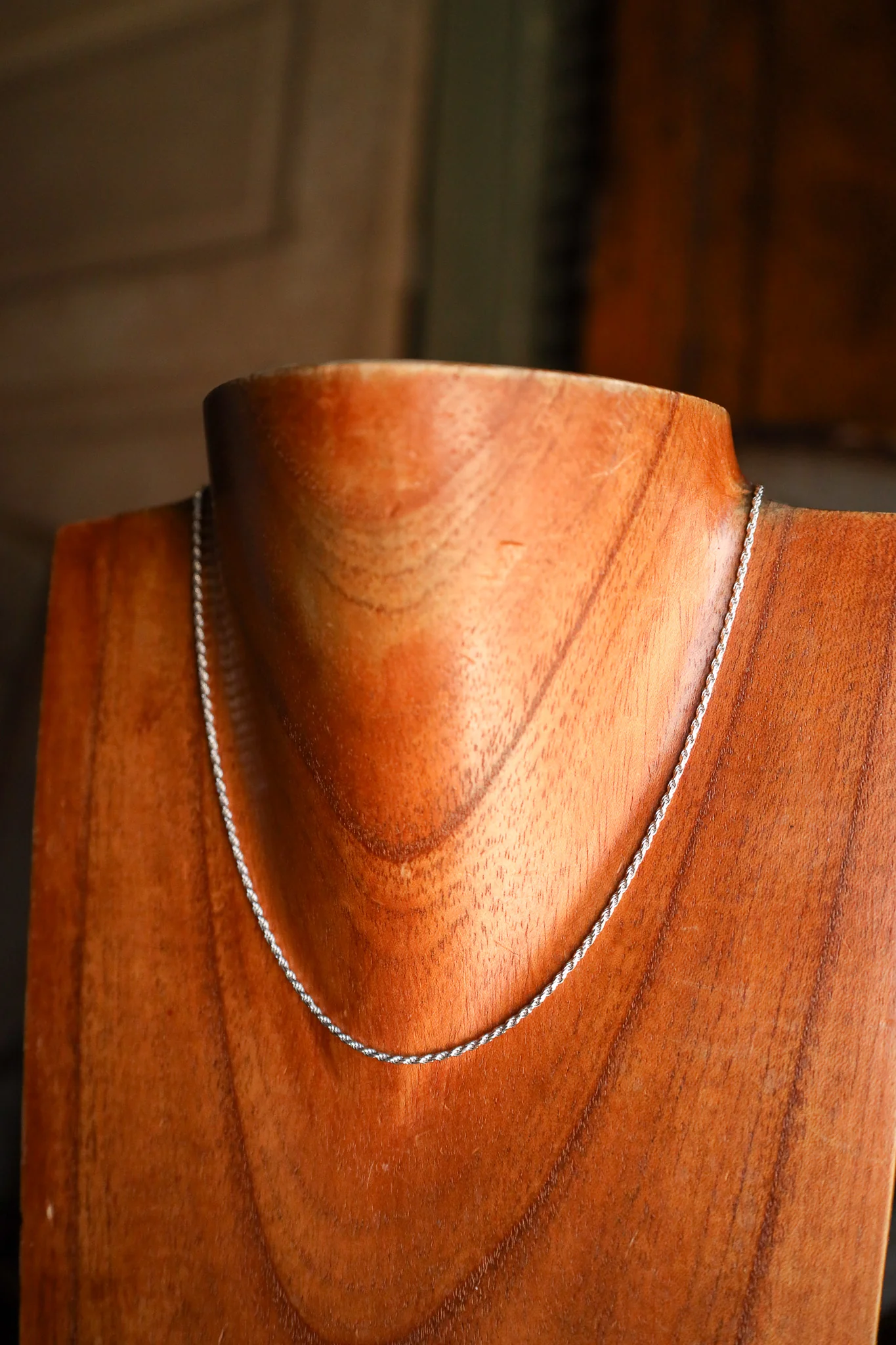16" Silver Rope Thin Chain Necklace - Image 4