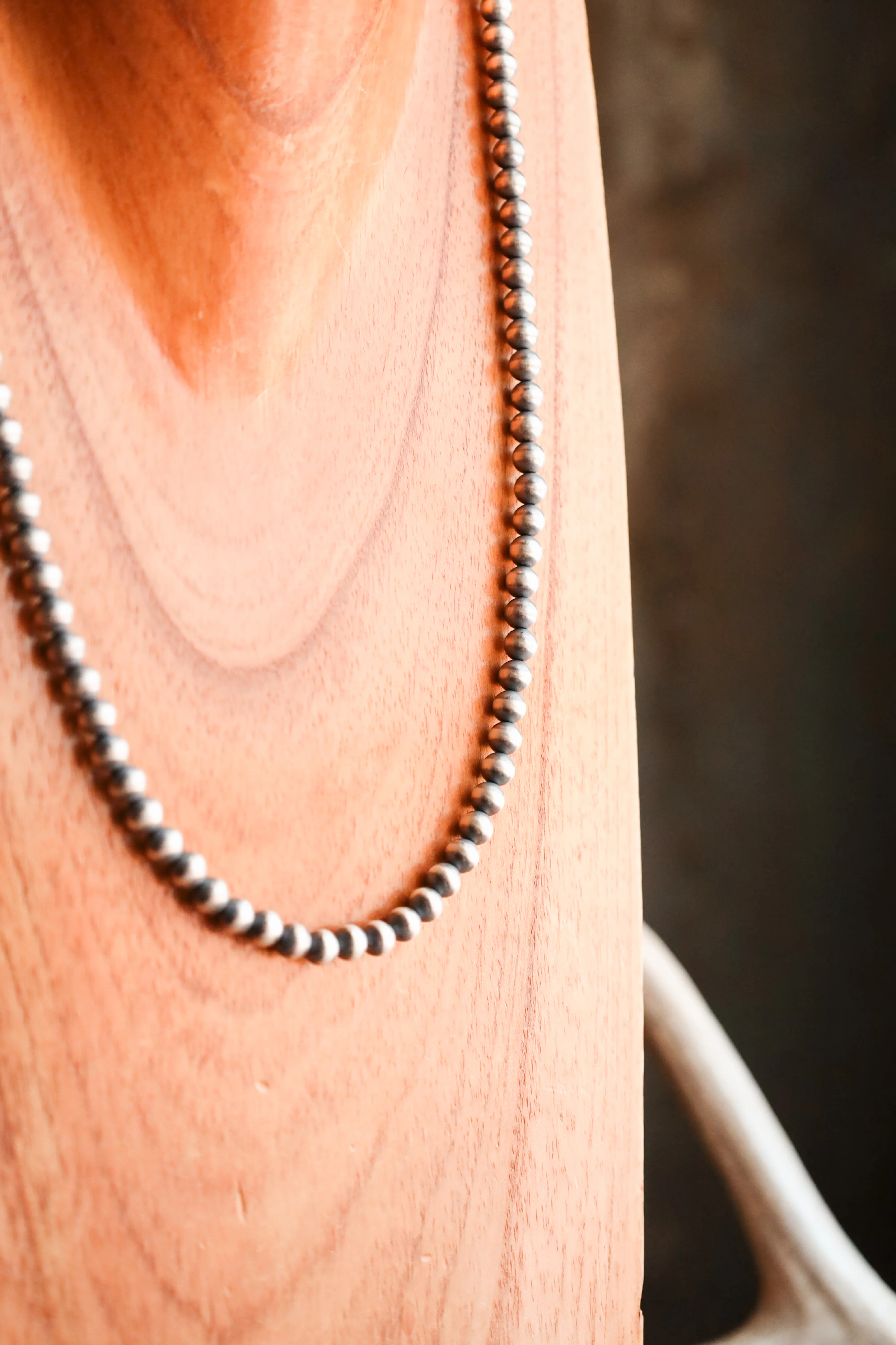 Sterling Silver Navajo Pearl 24" 6MM Necklace - Image 3