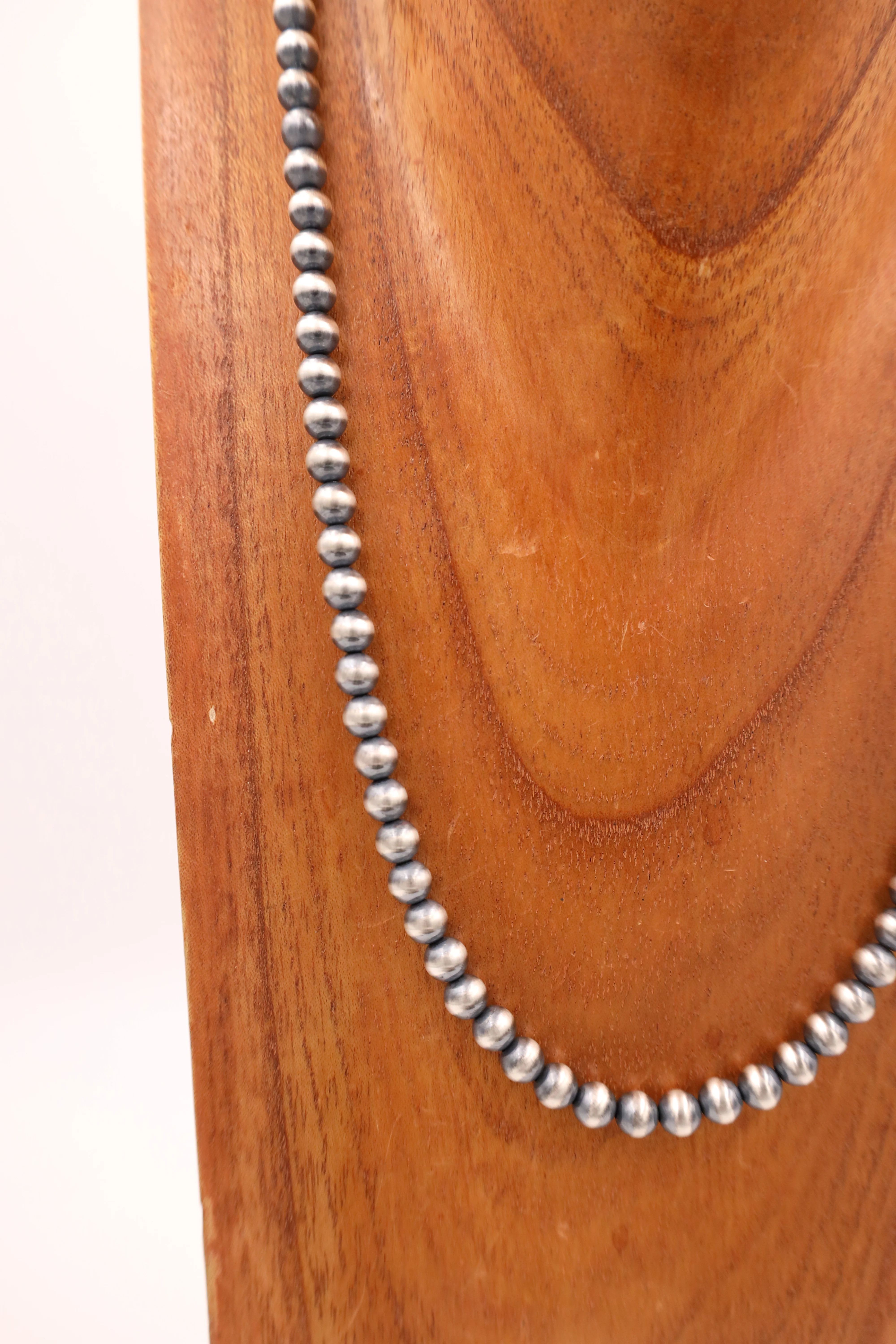 Sterling Silver Navajo Pearl 24" 7MM Necklace - Image 5