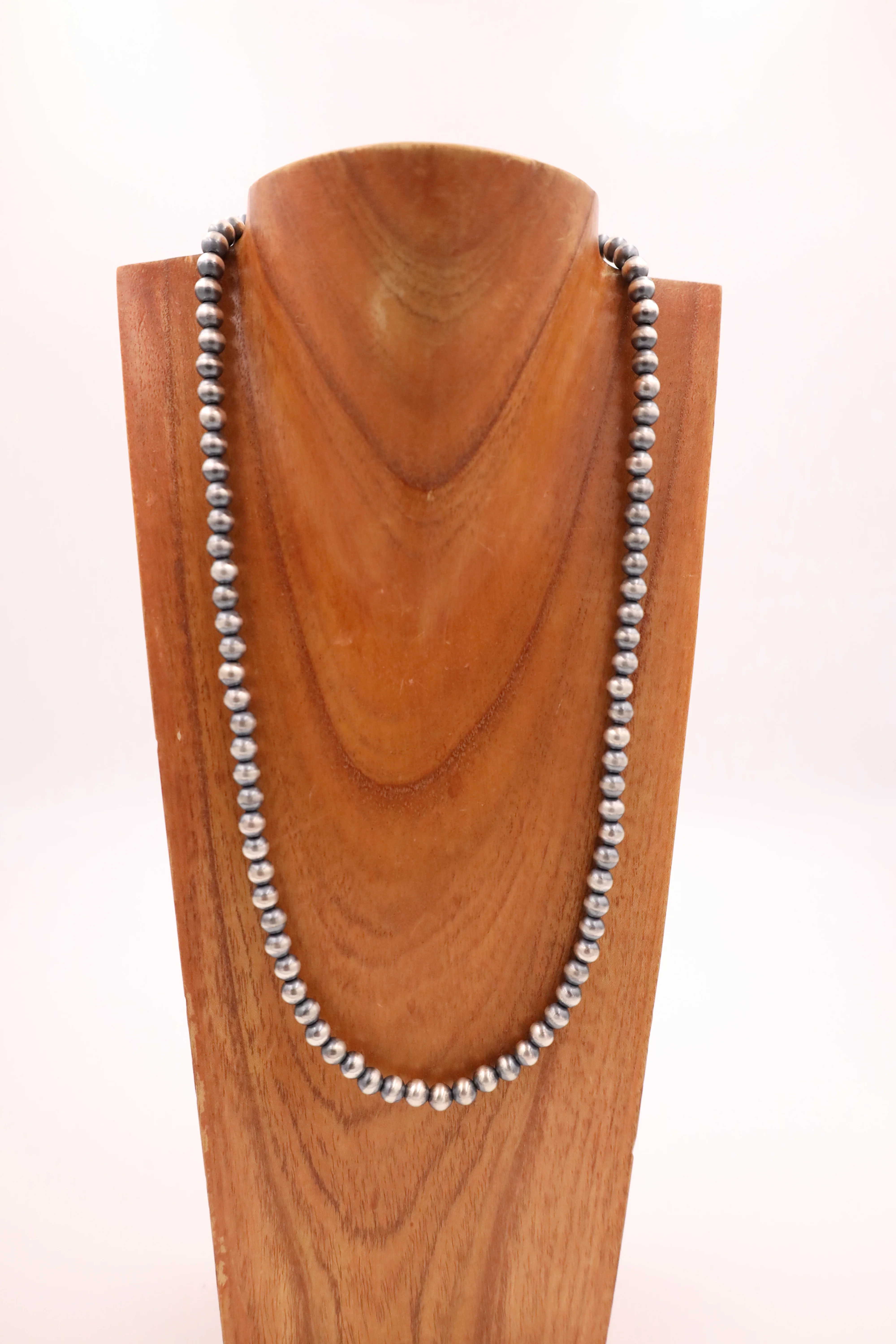 Sterling Silver Navajo Pearl 28" 8MM Necklace