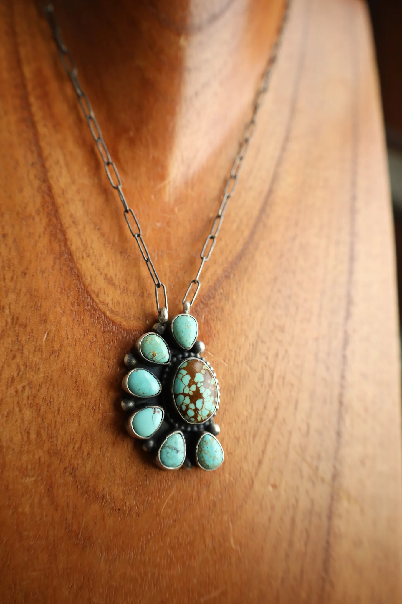 7 Turquoise Half Cluster Necklace - Image 2