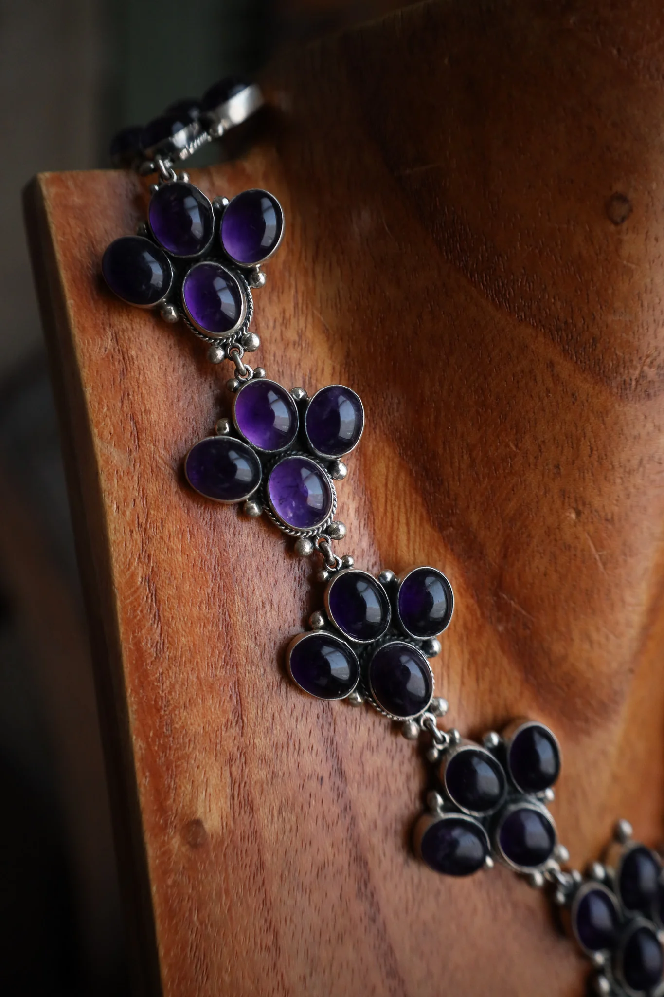 Federico Amethyst Squash Blossom Necklace - Image 3