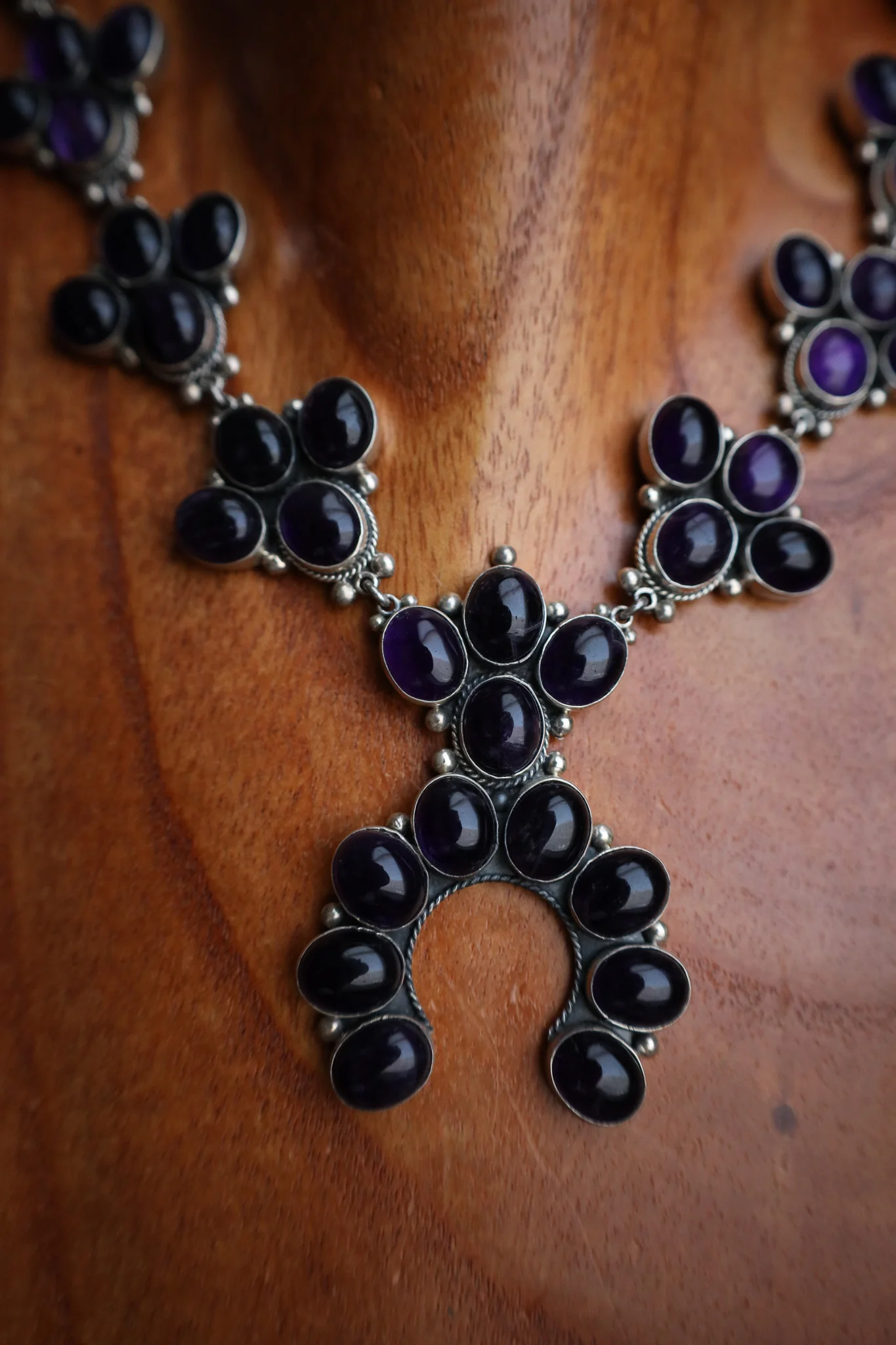 Federico Amethyst Squash Blossom Necklace - Image 4