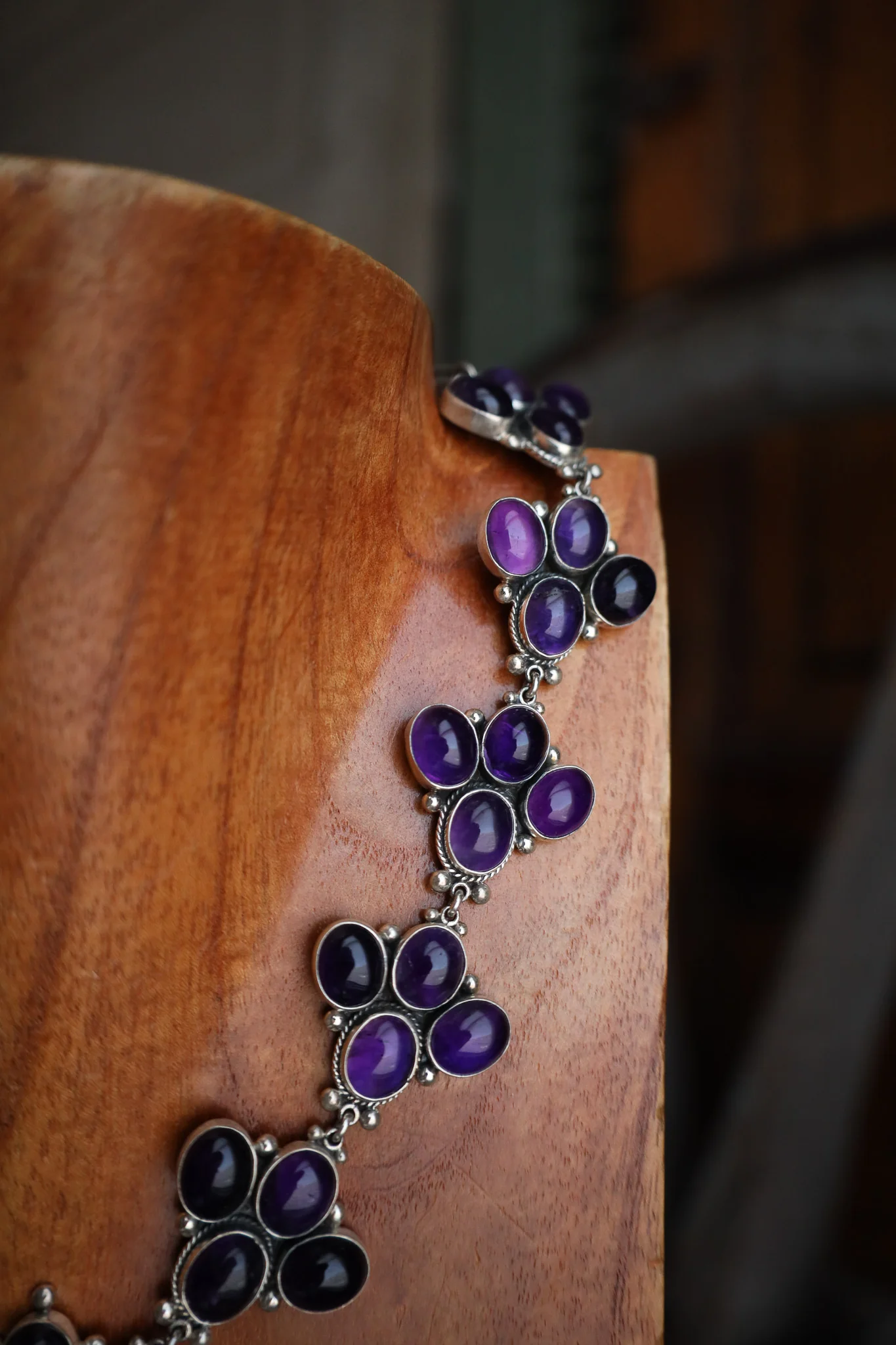 Federico Amethyst Squash Blossom Necklace - Image 5