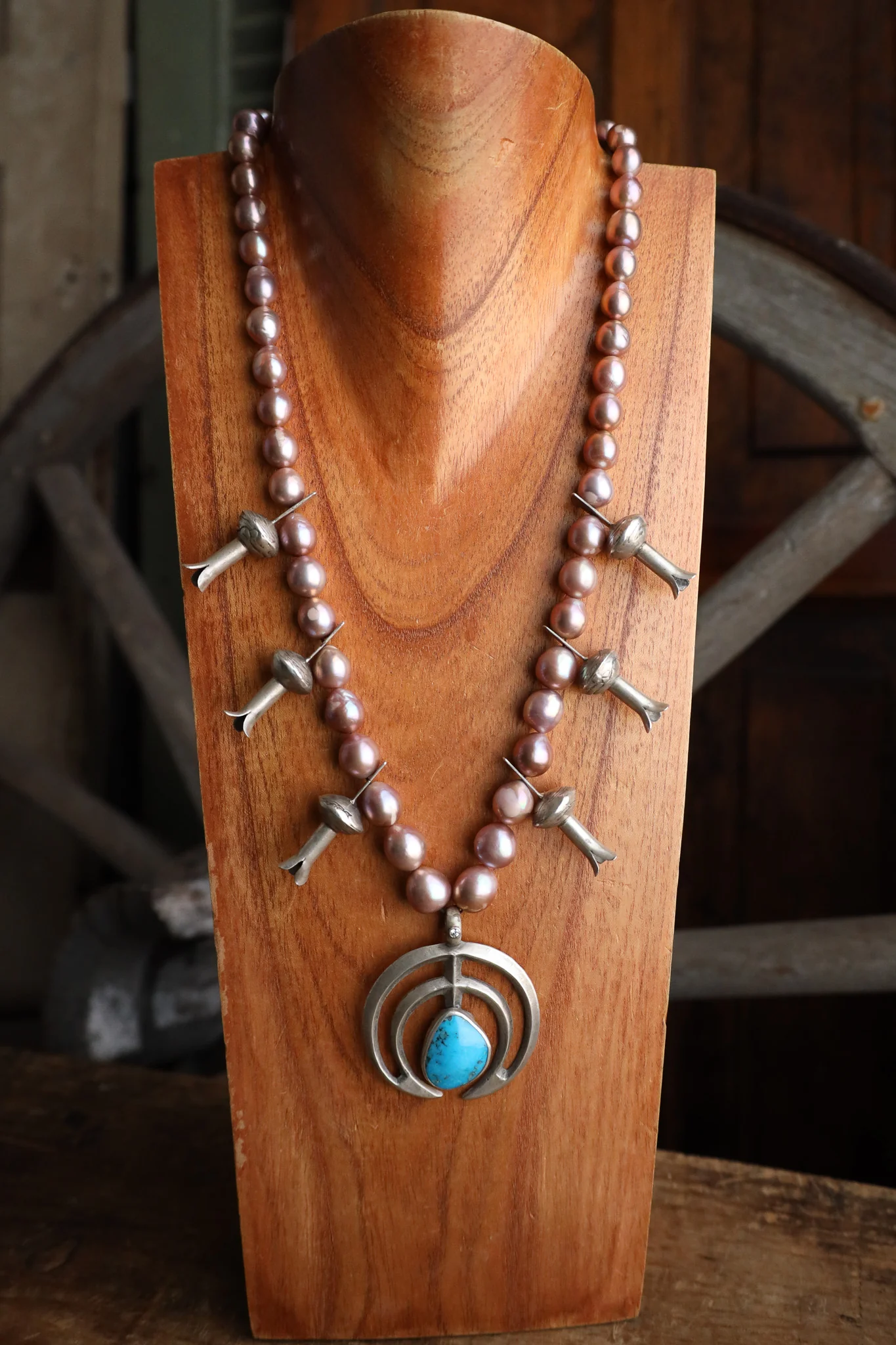 Love Tokens Blush Pearls Royston Turquoise Naja Diamond Necklace