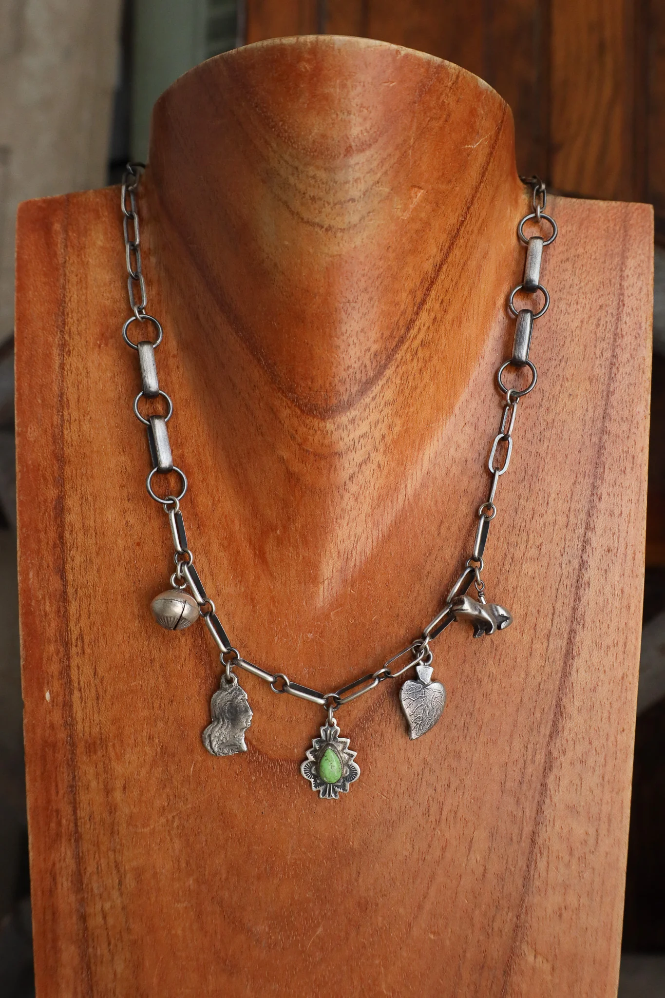 Peyote Bird Charms Link Revival Necklace