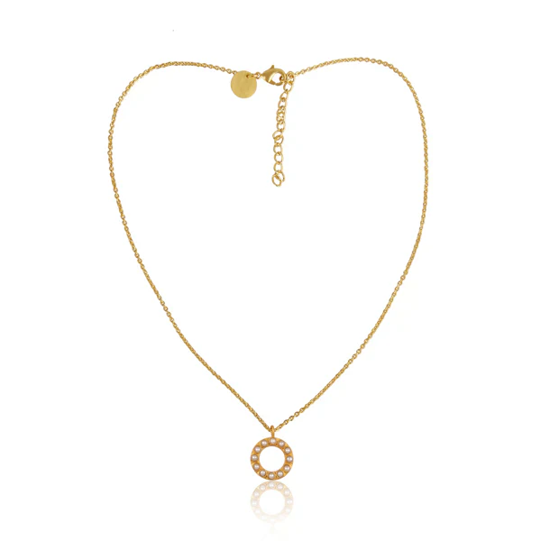 CHRISTINA GREENE Pearl Circle Pendant Necklace - Image 2