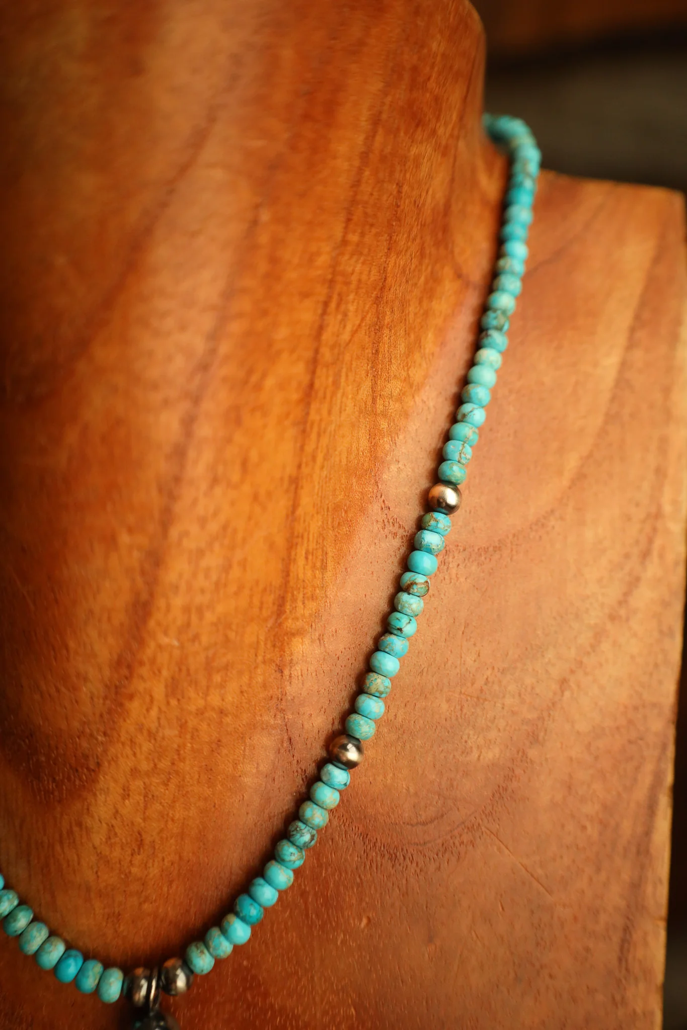 Small Blossom With Kingman Rondelles Necklace - Image 5