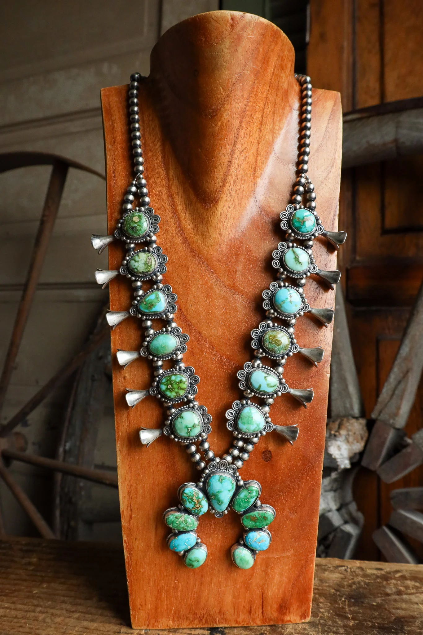Sonoran Gold Squash Blossom Necklace