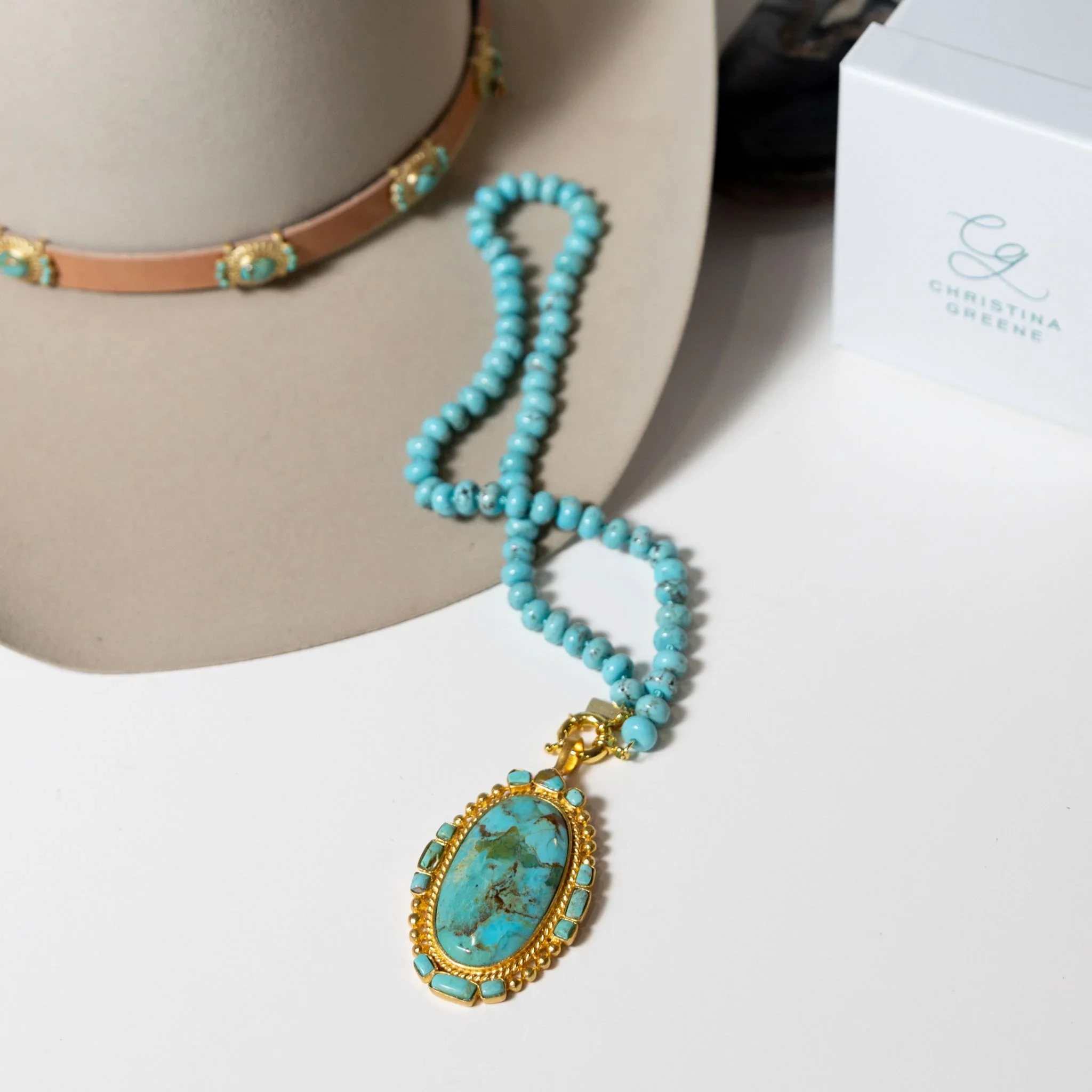 Christina Greene Eternal Turquoise Beaded Knotted Necklace - Image 3