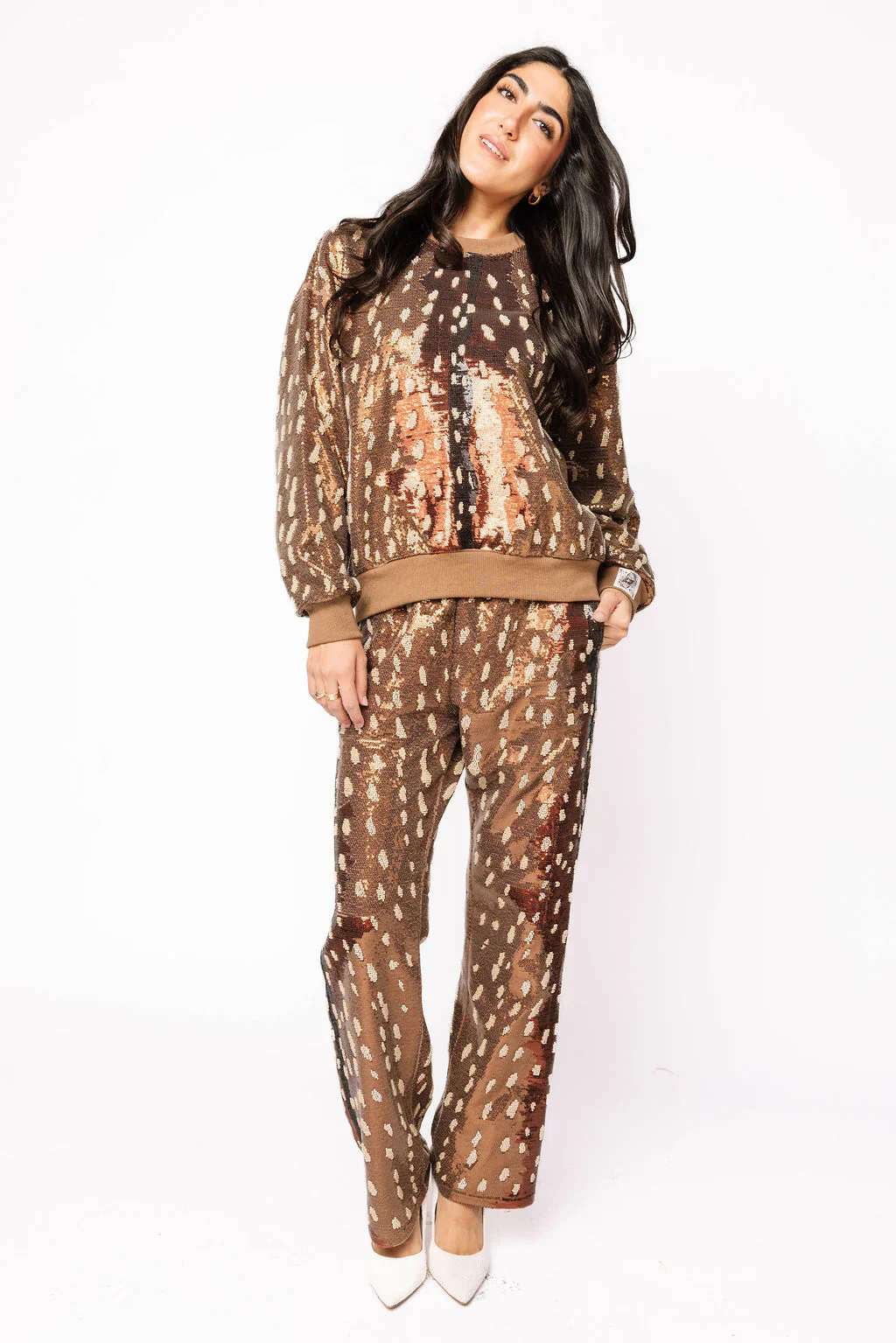 Queen of Sparkles Brown Deer Print Pant - Image 5