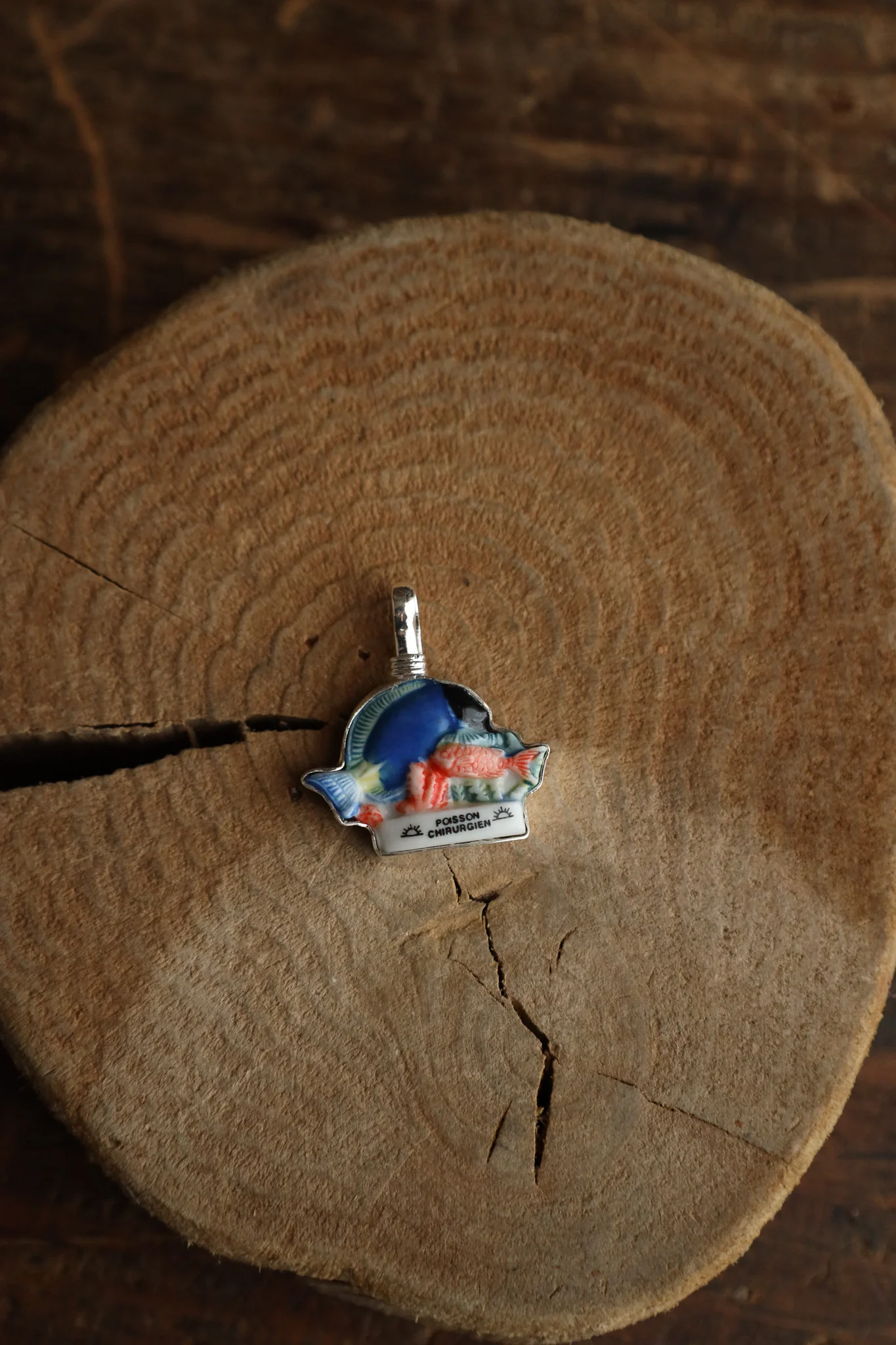 Coreen Cordova Blue Fish Bezeled Pendant - Image 3