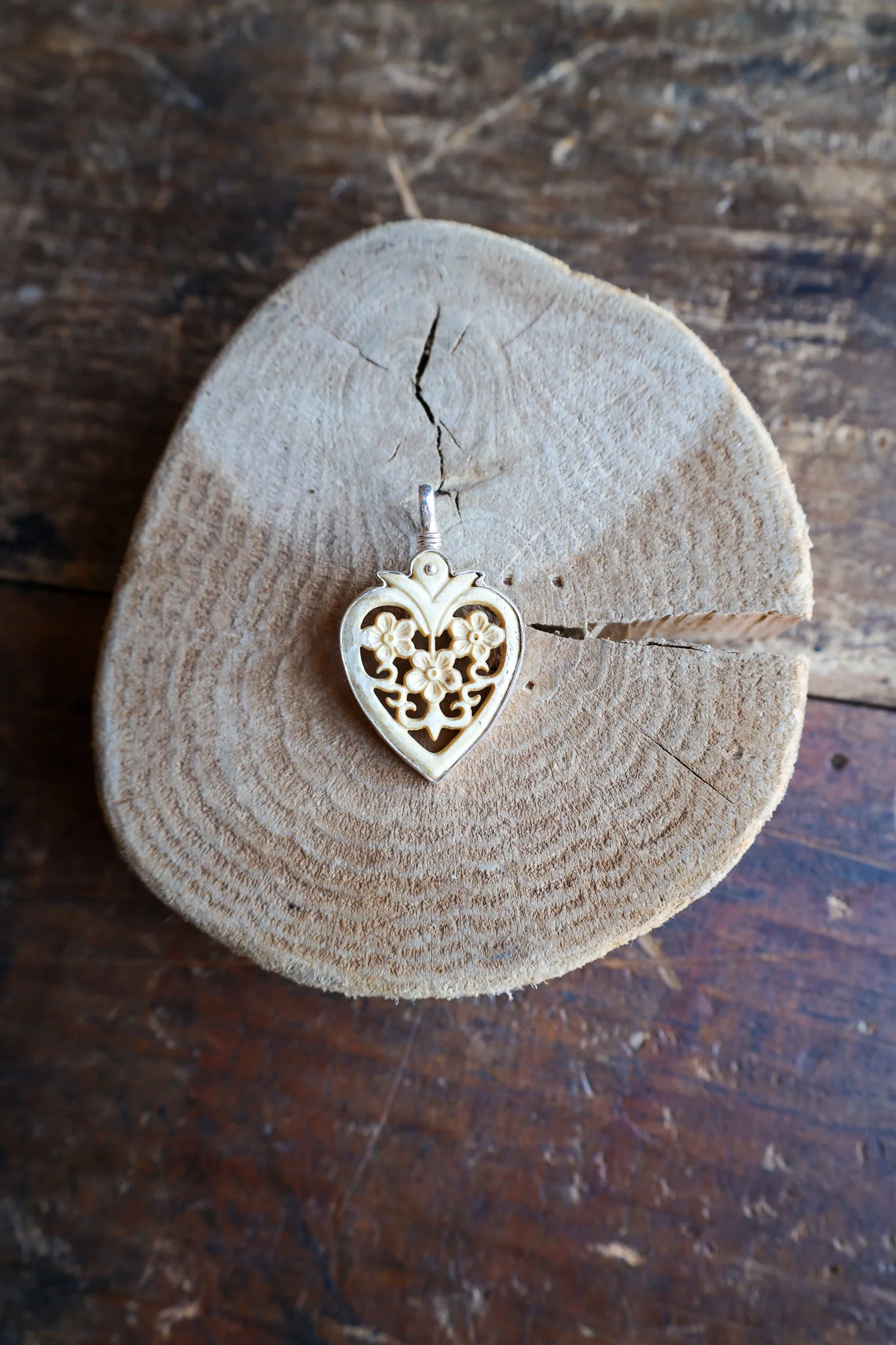 Coreen Cordova Cutout Heart With Flowers Pendant - Image 2