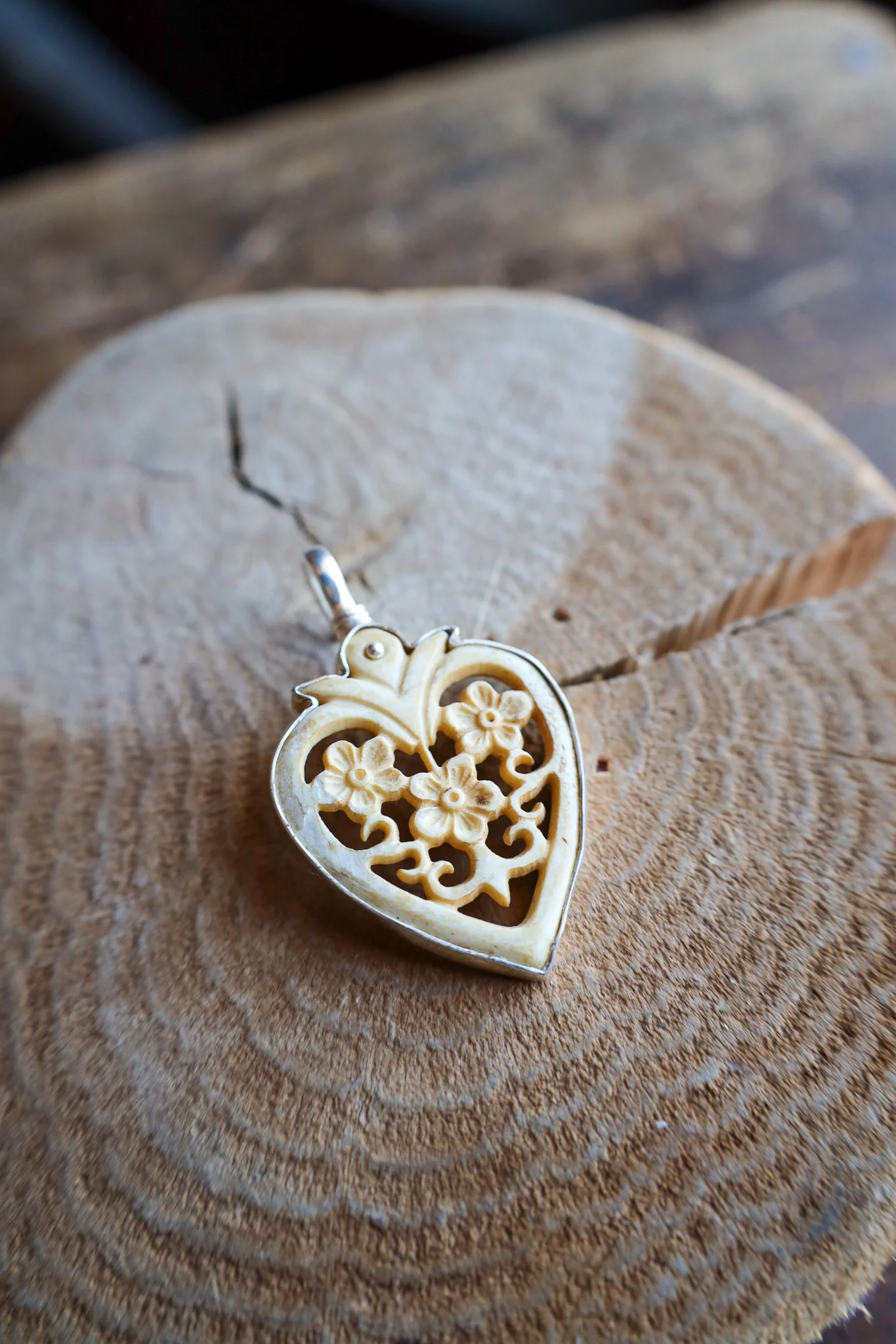 Coreen Cordova Cutout Heart With Flowers Pendant - Image 3