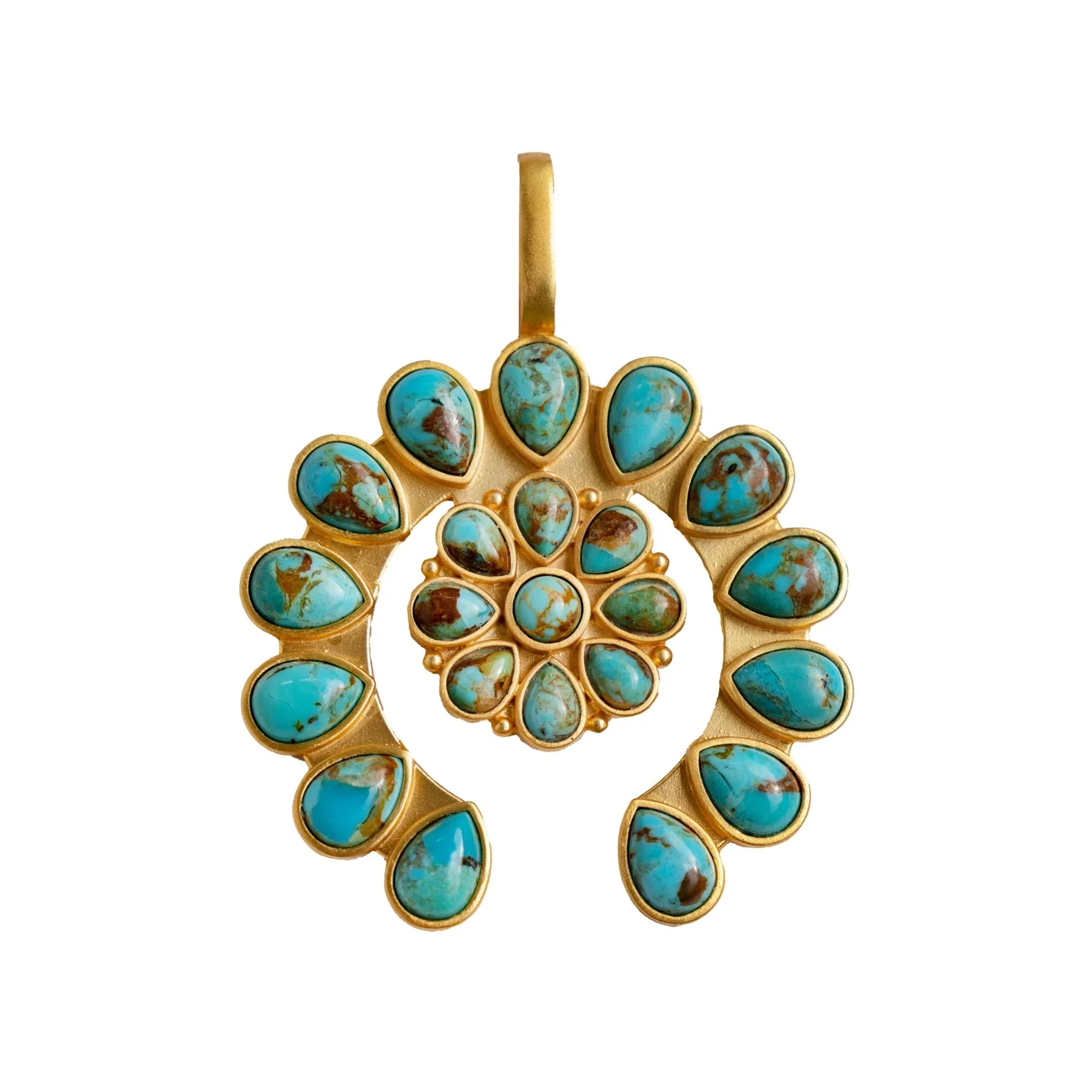 Christina Greene Desert Sky Squash Blossom Pendant