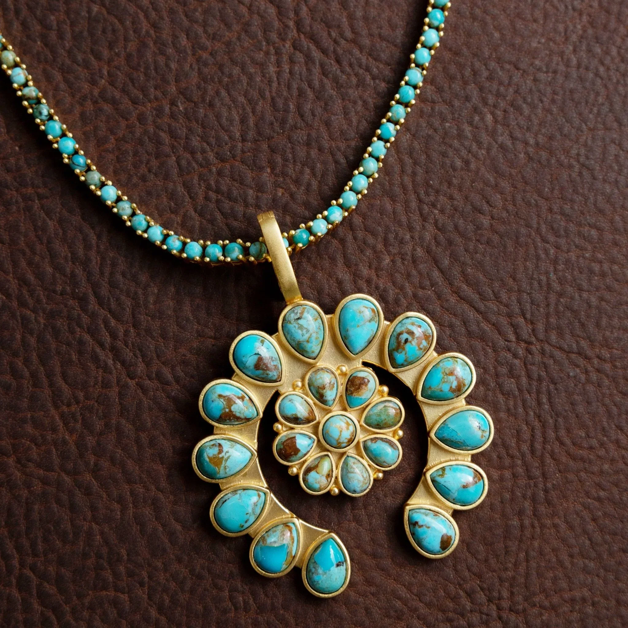 Christina Greene Desert Sky Squash Blossom Pendant - Image 4