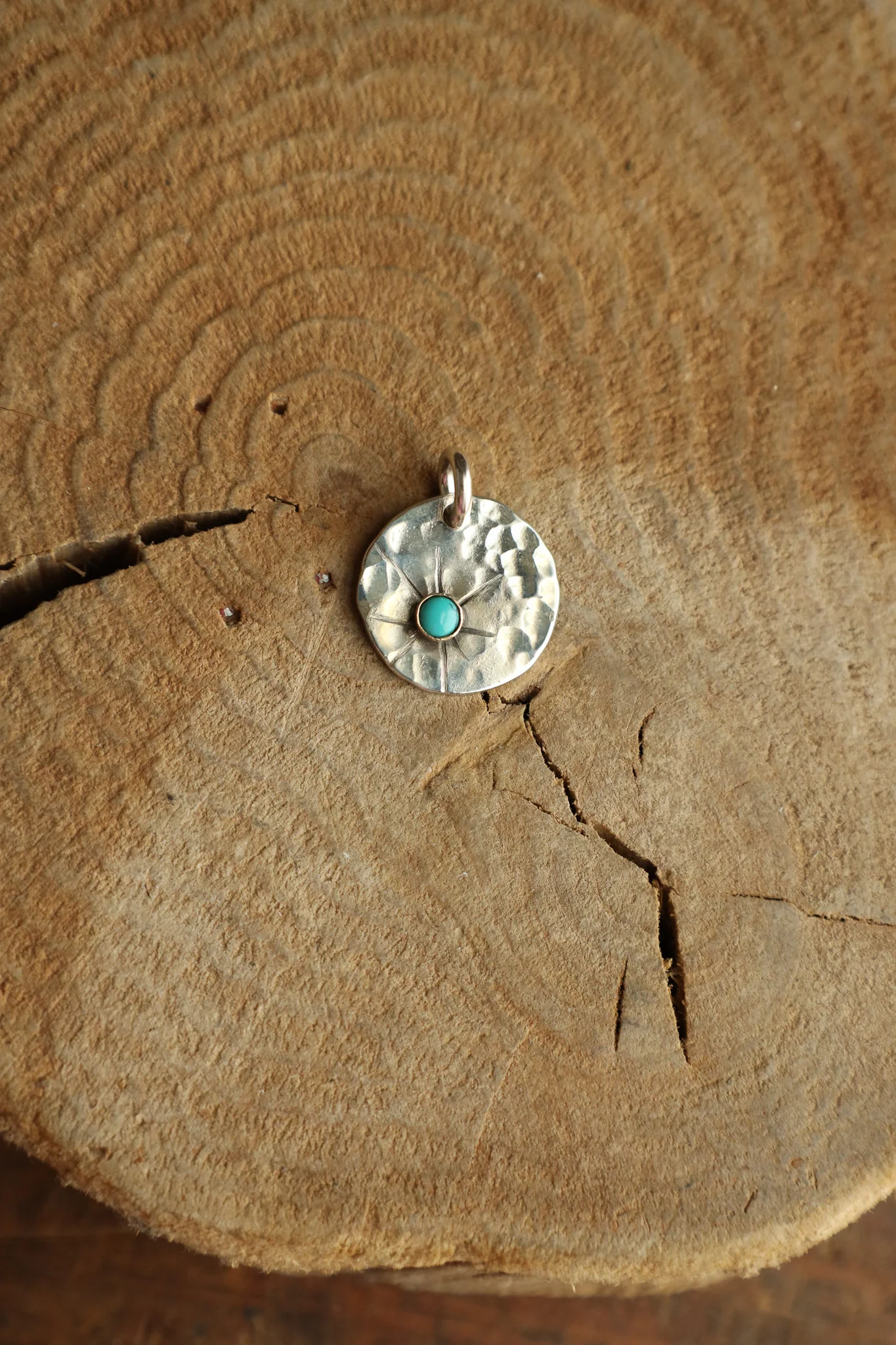 Richard Schmidt Disc Turquoise Dot With Rays Pendant - Image 5