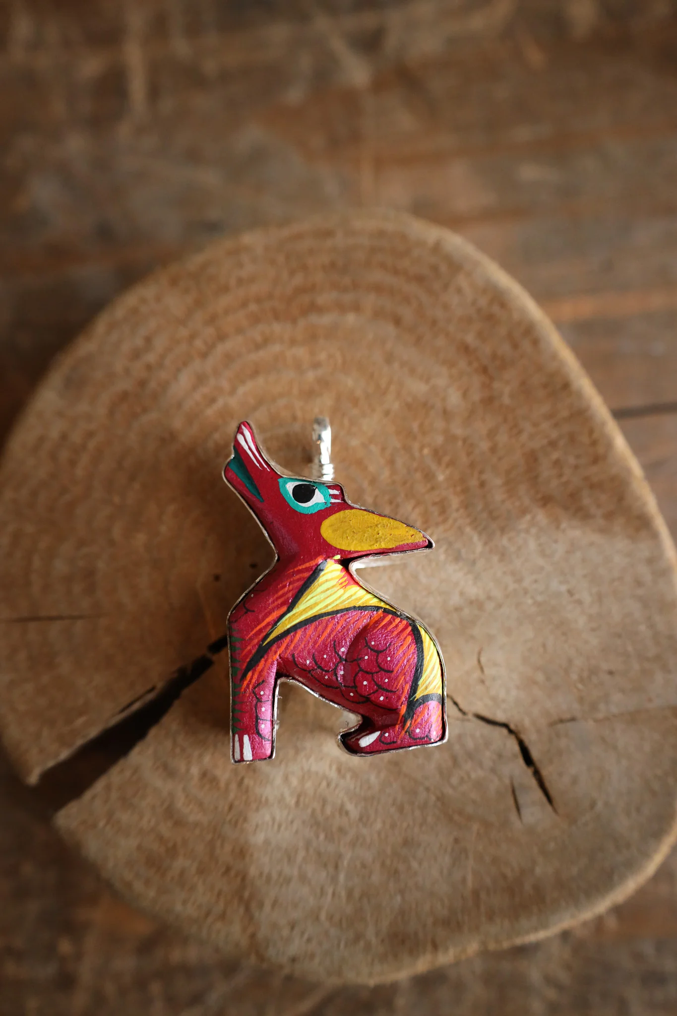 Coreen Cordova Pink Howling Coyote Pendant - Image 10
