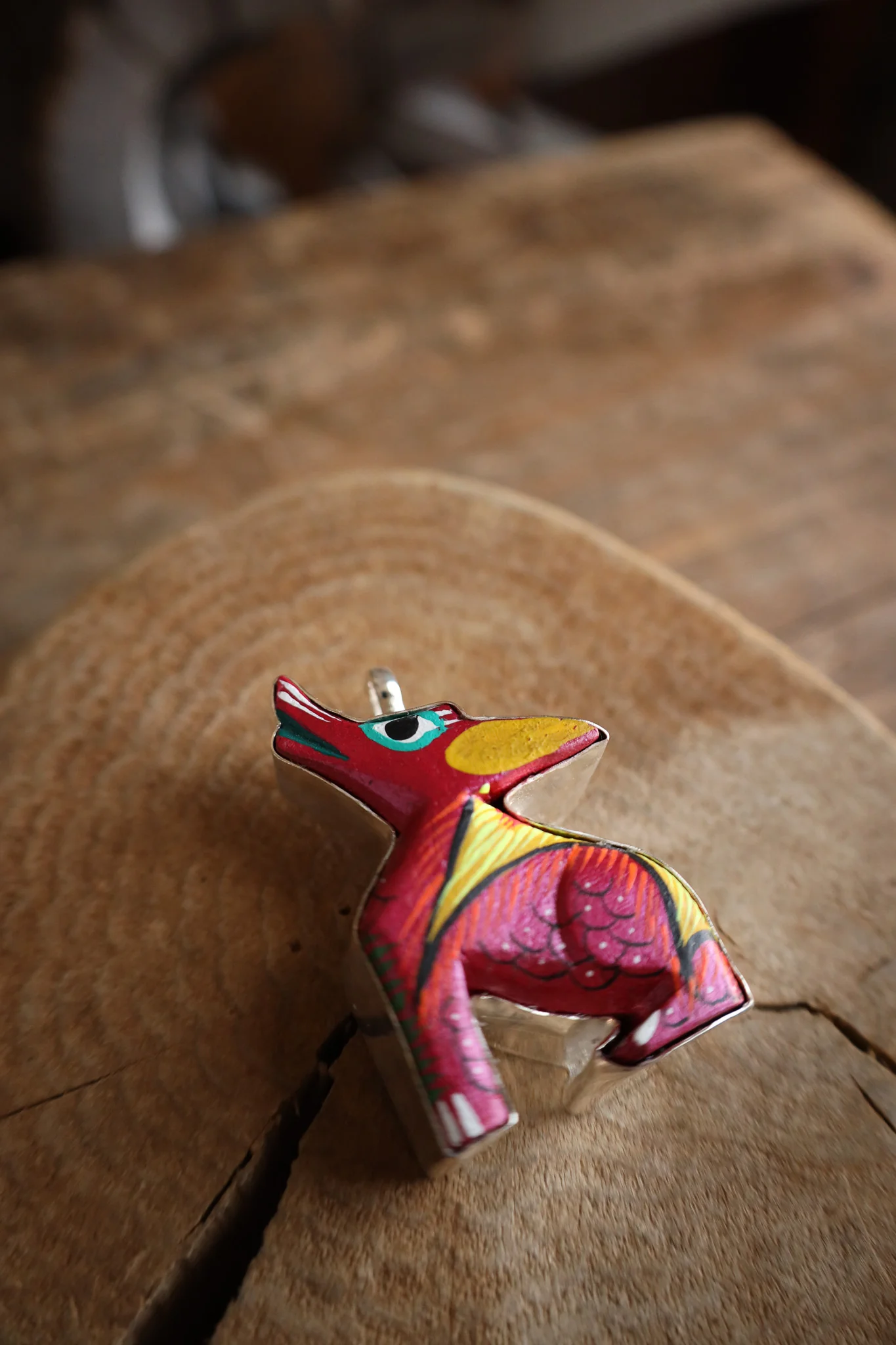 Coreen Cordova Pink Howling Coyote Pendant - Image 11