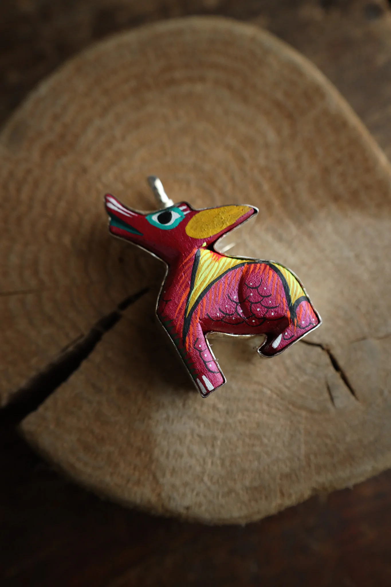Coreen Cordova Pink Howling Coyote Pendant - Image 6