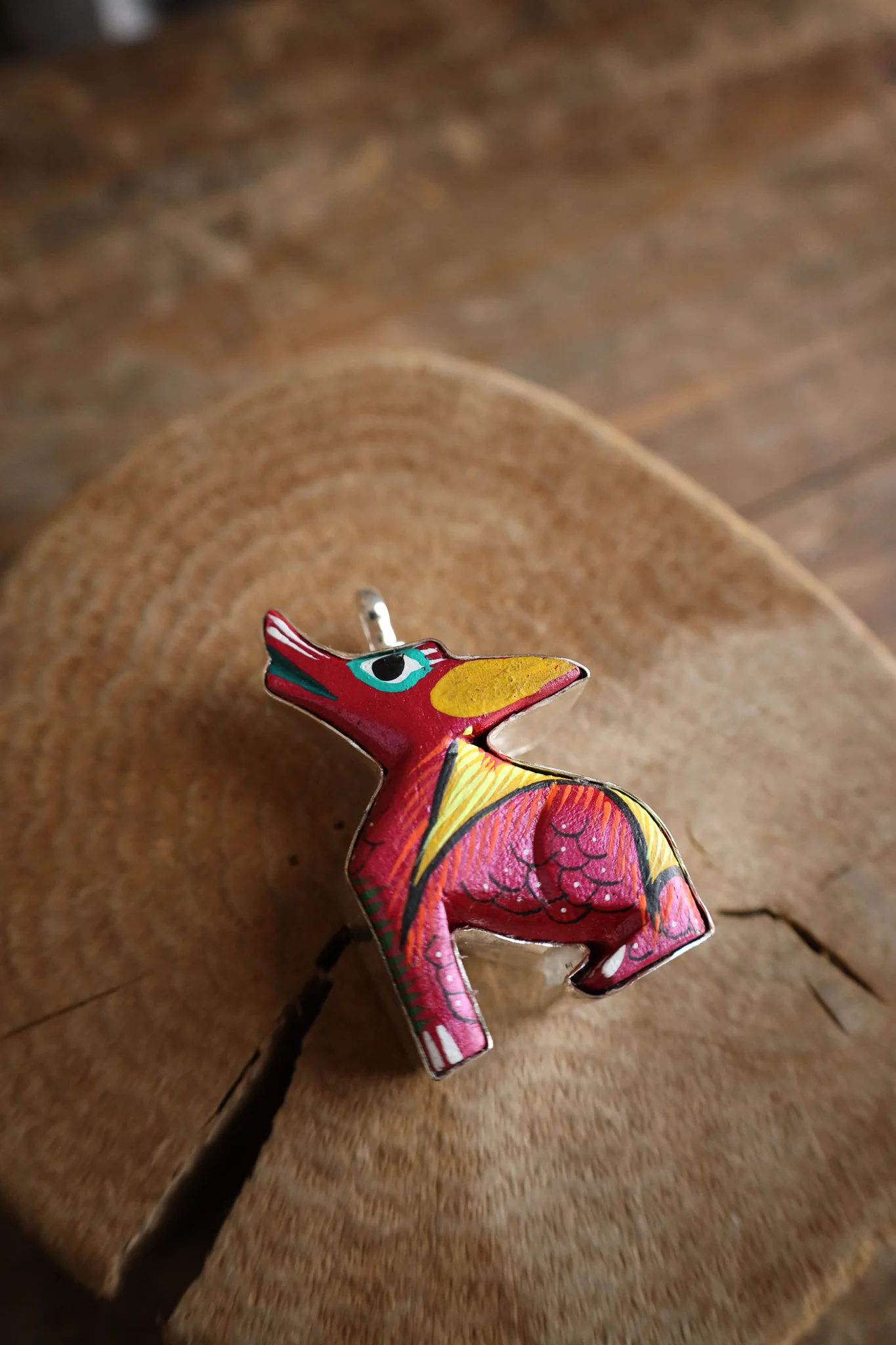 Coreen Cordova Pink Howling Coyote Pendant - Image 8