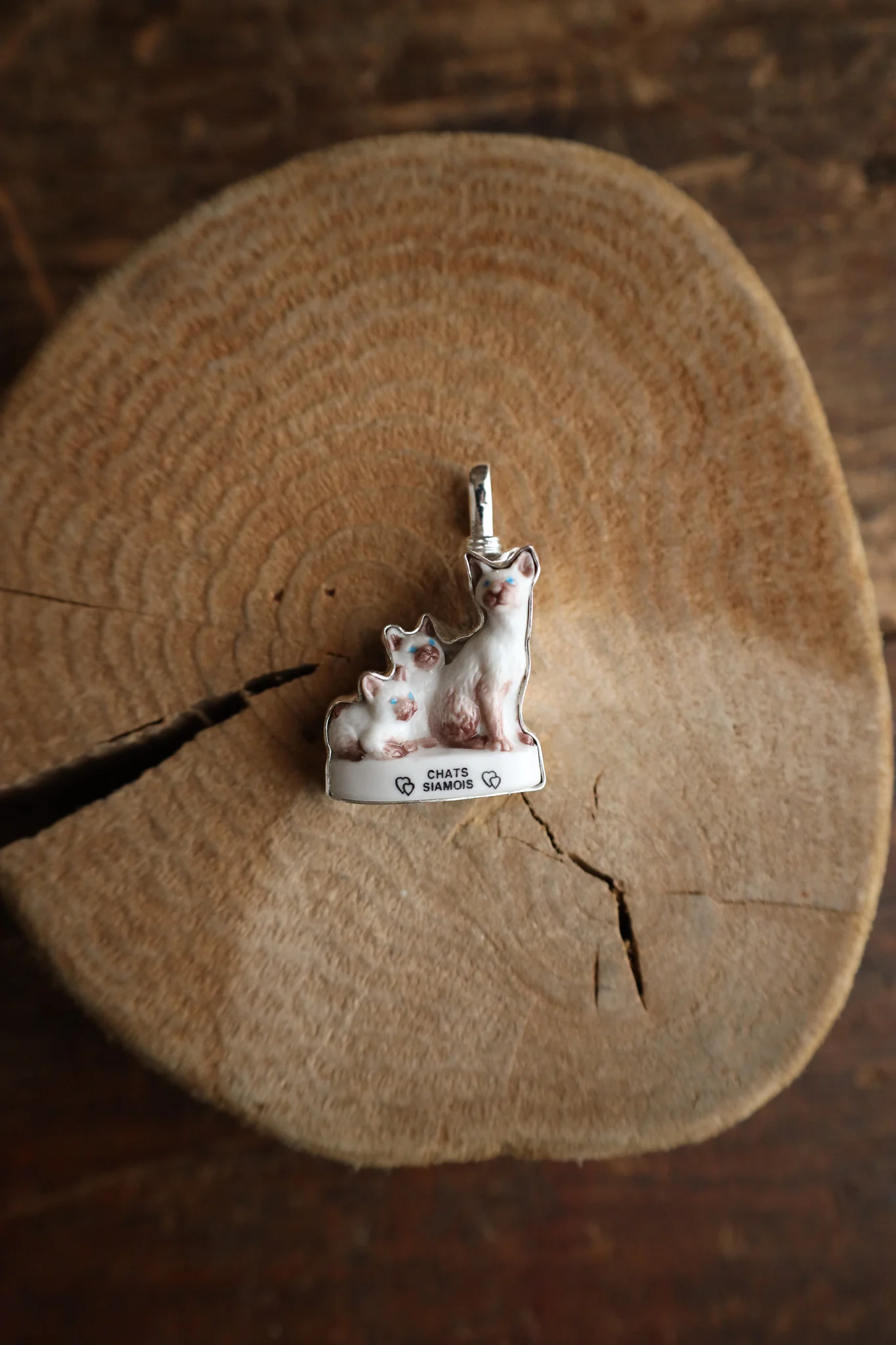 Coreen Cordova Siamese Cats Bezeled Pendant - Image 3