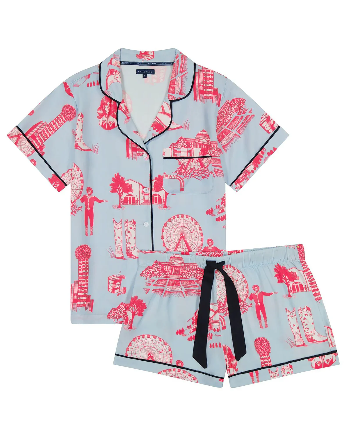 Katie Kime Dallas Toile Short Pj Set - Image 2