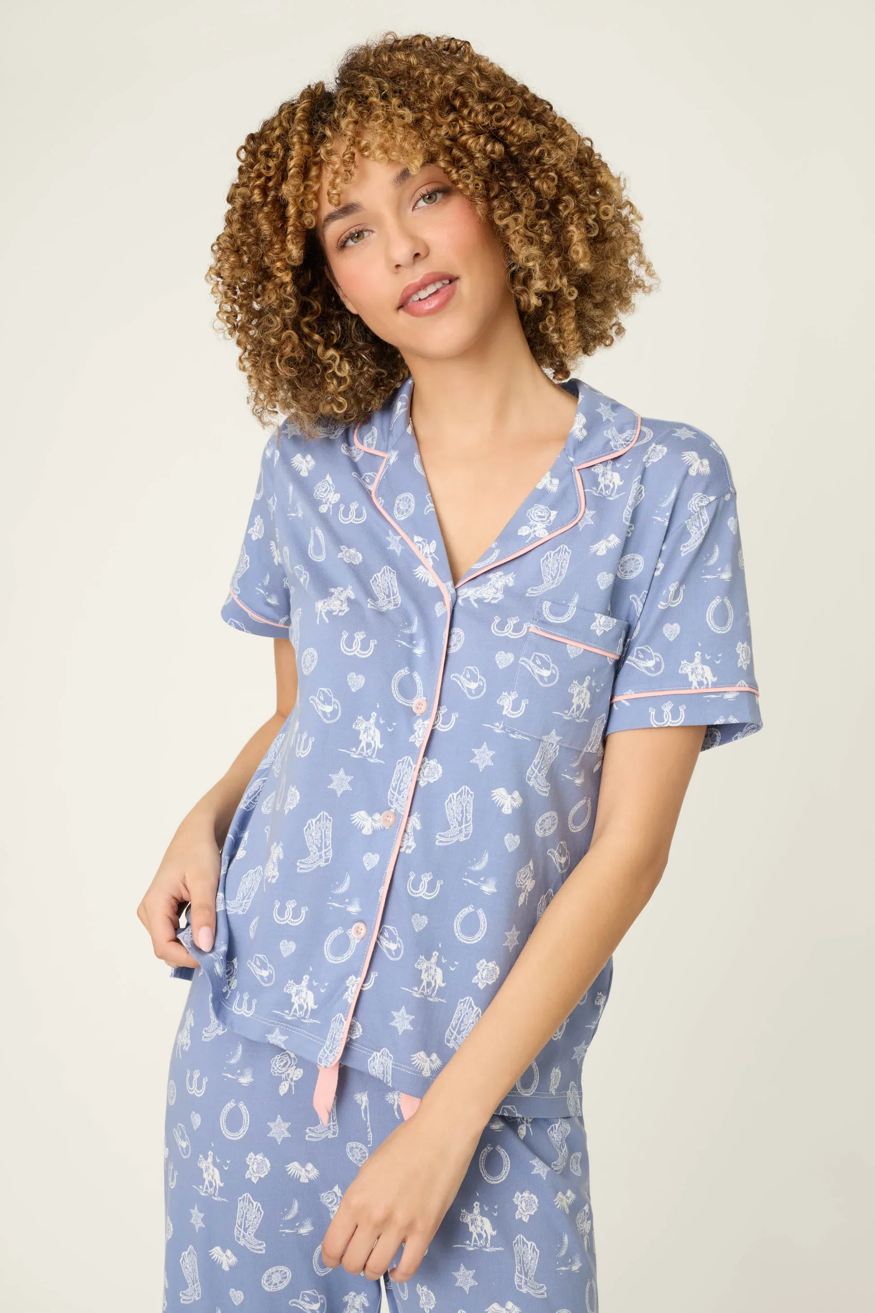 Pj Salvage Whimsy Lone Star Love Cropped PJ Set - Image 2