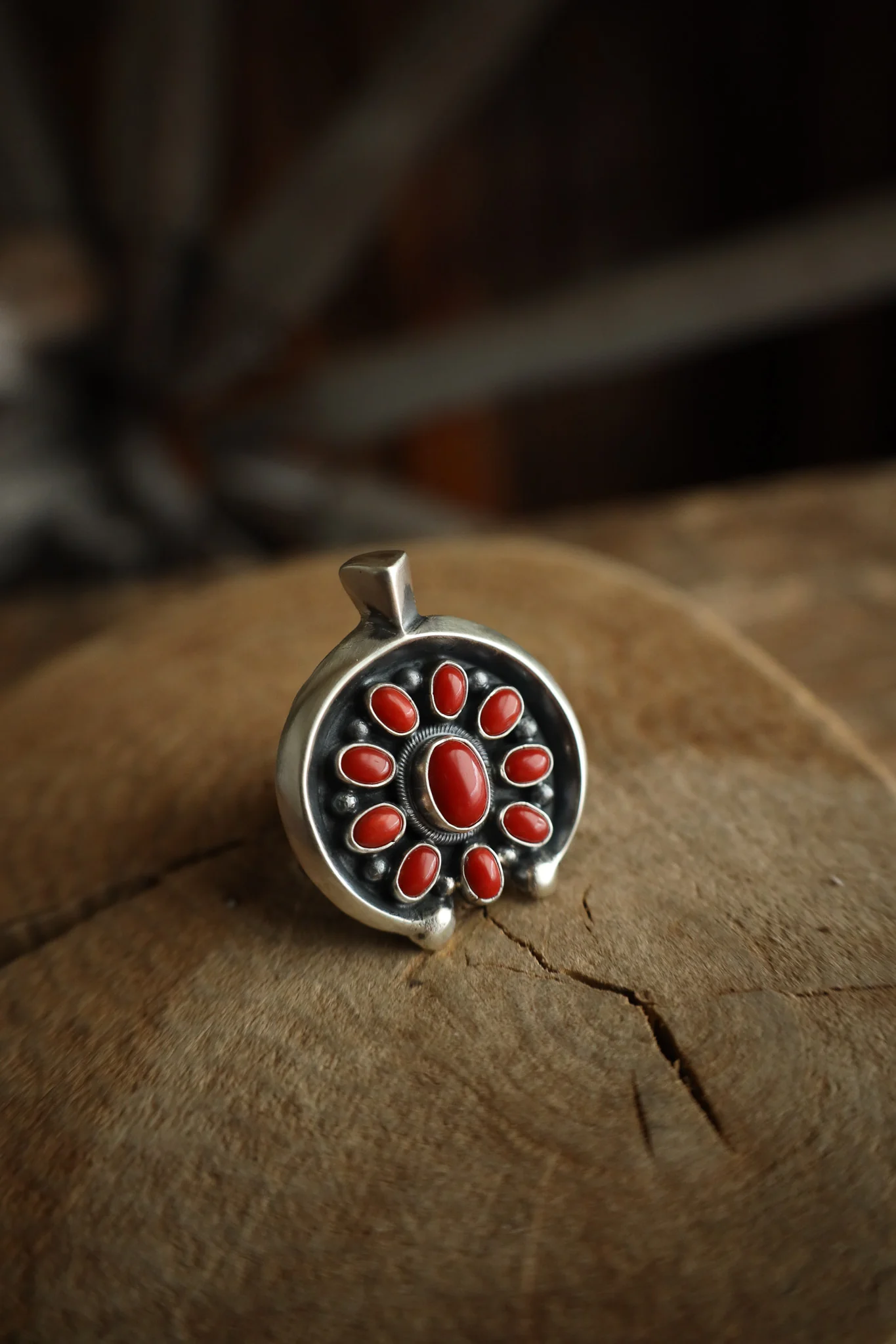 L & V Native Designs Naja Coral Cluster Ring- Adjustable - Image 3