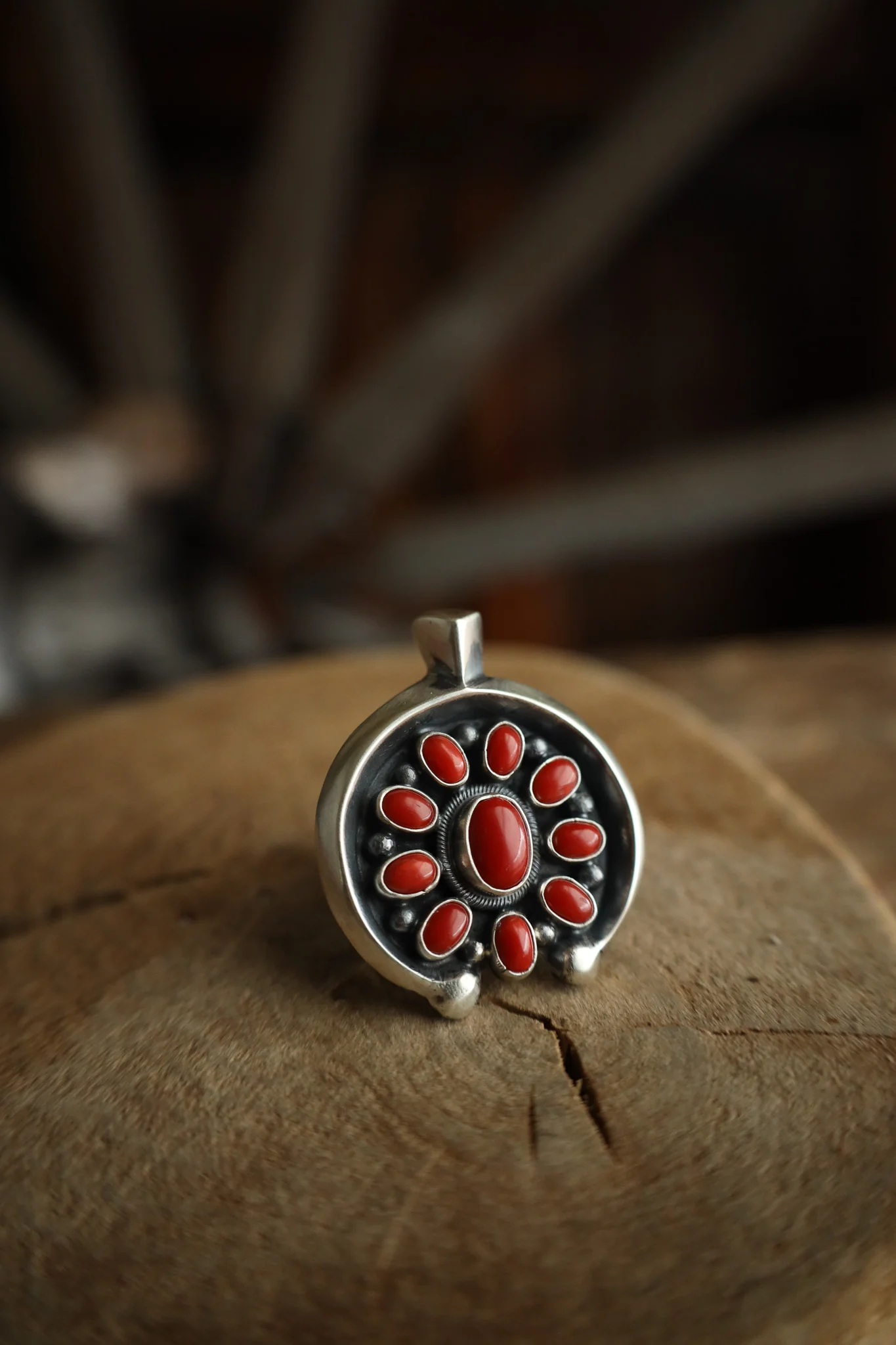 L & V Native Designs Naja Coral Cluster Ring- Adjustable - Image 7