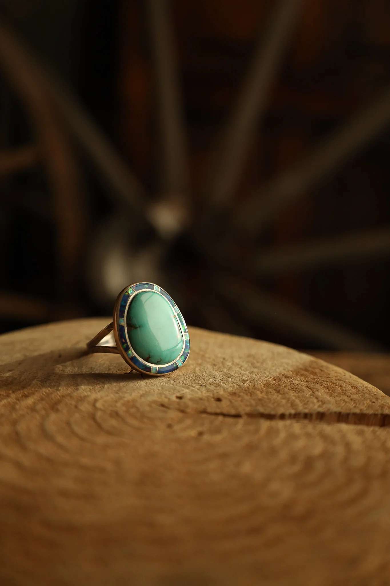 Turquoise Opal Boarder Ring- Size 12.75 - Image 3