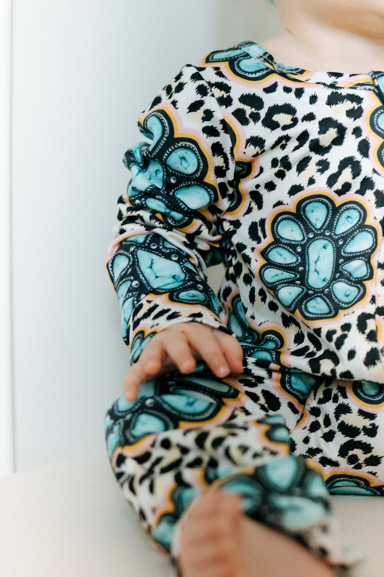 Aier Turquoise Cluster & Leopard Print Romper - Image 4