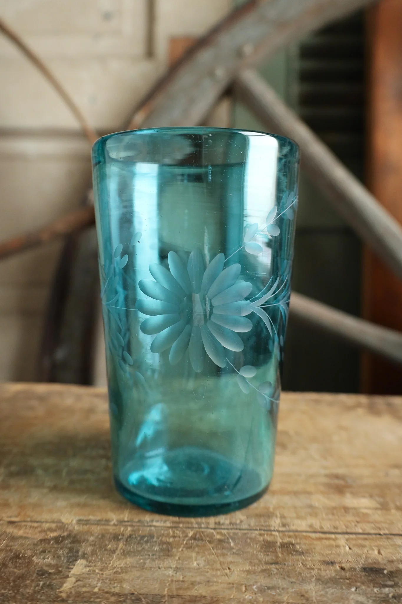Rose Ann Hall Condessa Iced Tea Glass- Aqua