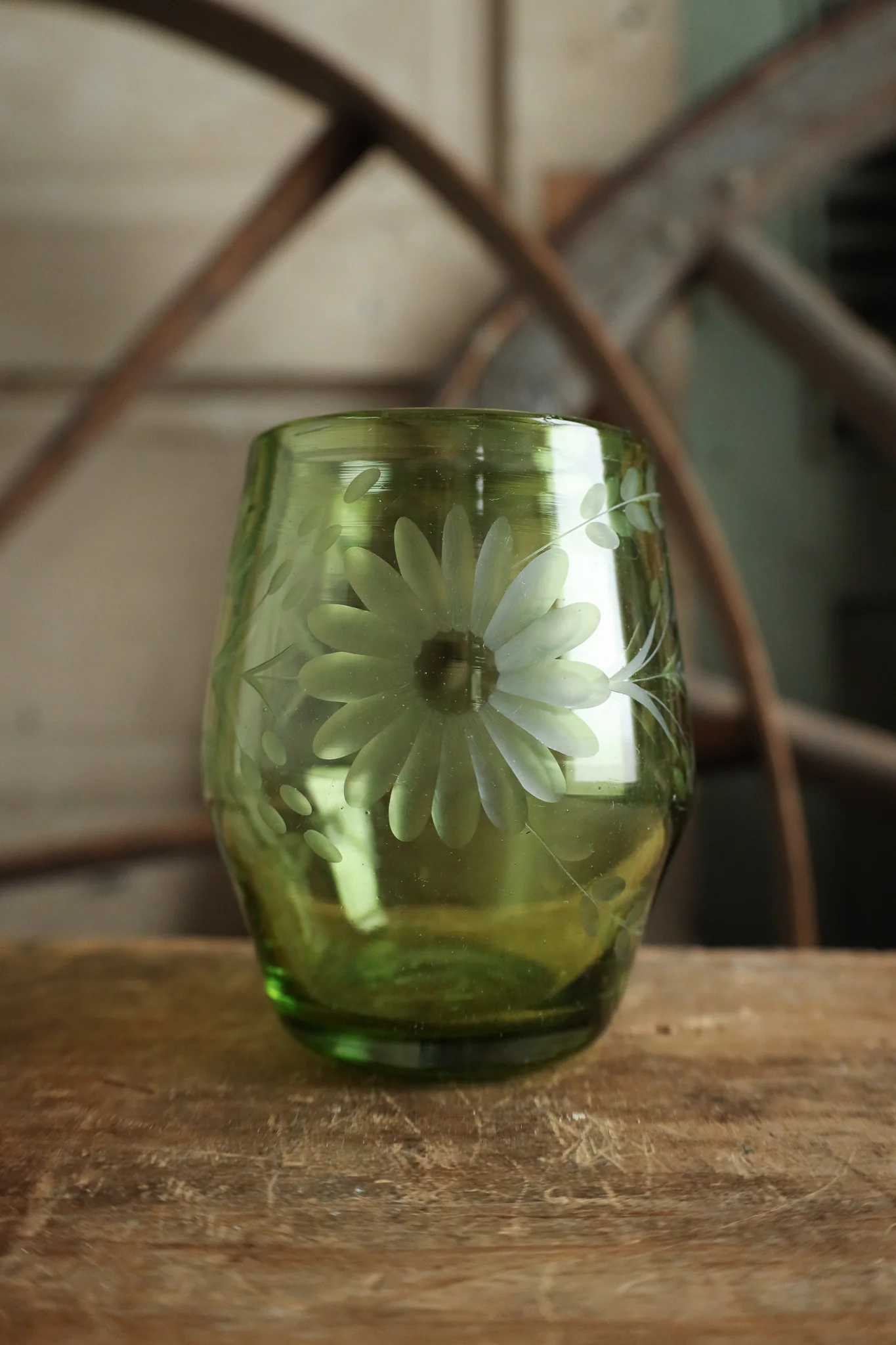 Rose Ann Hall Condessa Stemless Wine Glass- Verde - Image 4