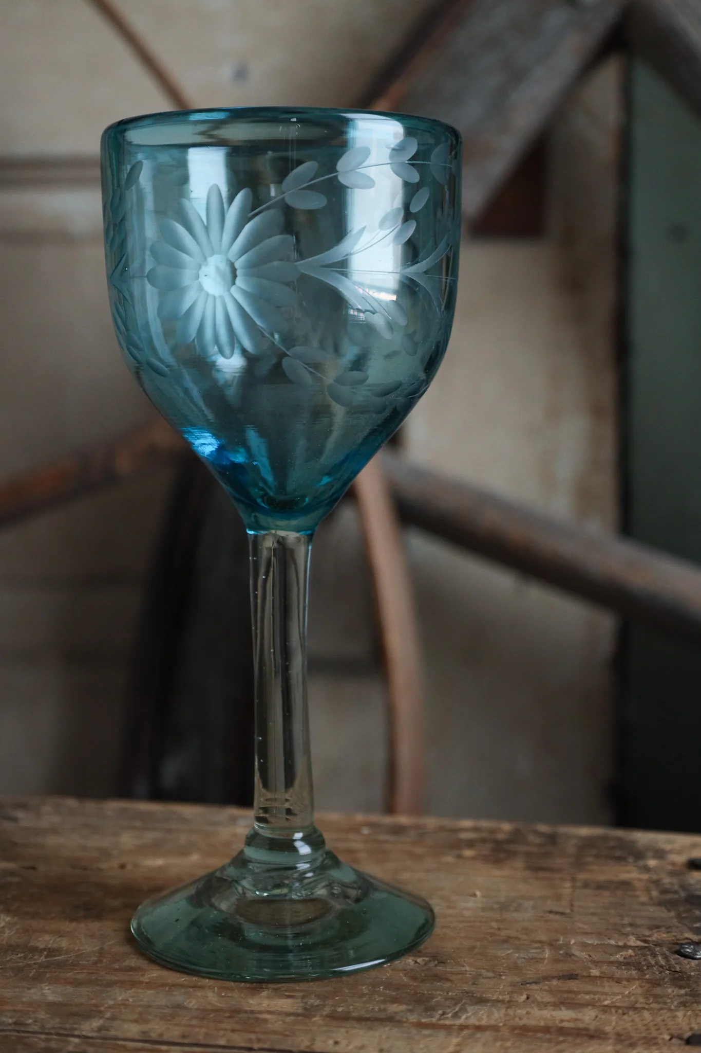 Rose Ann Hall Condessa Wine Glass- Aqua - Image 5