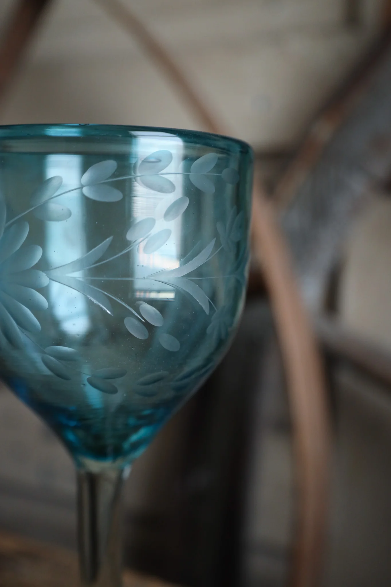 Rose Ann Hall Condessa Wine Glass- Aqua - Image 6