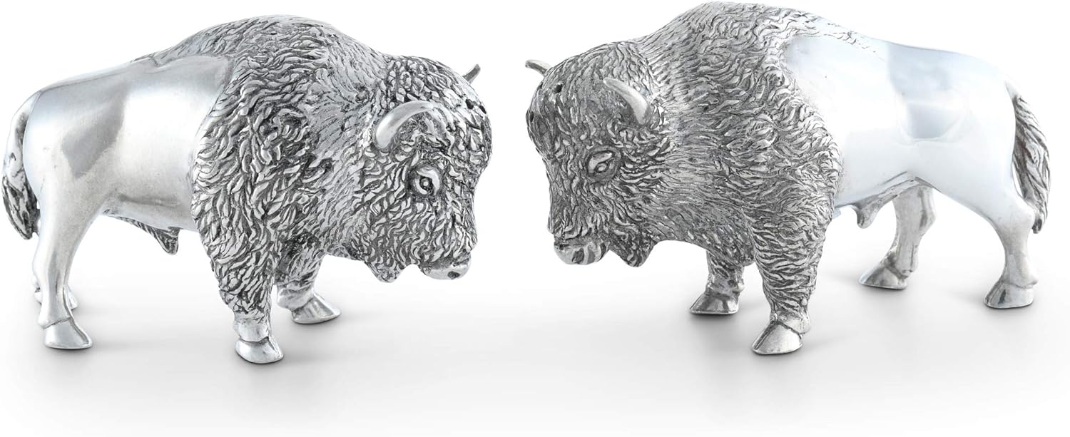 Vagabond House Pewter Bison Salt and Pepper Shaker - Image 4