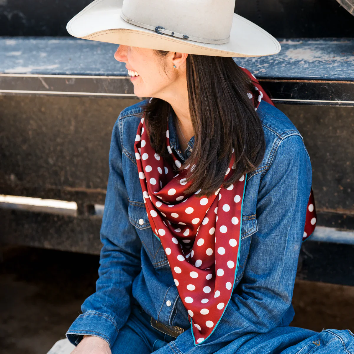 Fringe Red Baldy 44" Scarf - Image 4