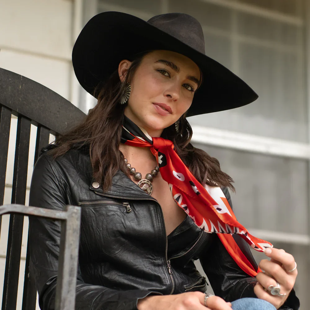 GIRL WIDE BRIM HAT LONG AND TALL SCARF - Image 2