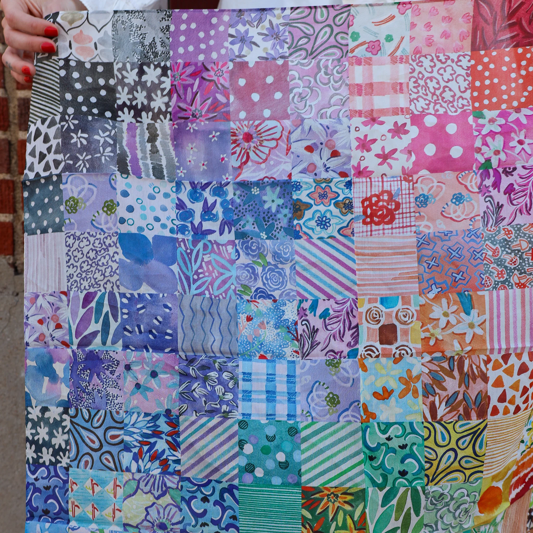XOXOART VINTAGE FEEDSACK SHORTY 26" SCARF - Image 4