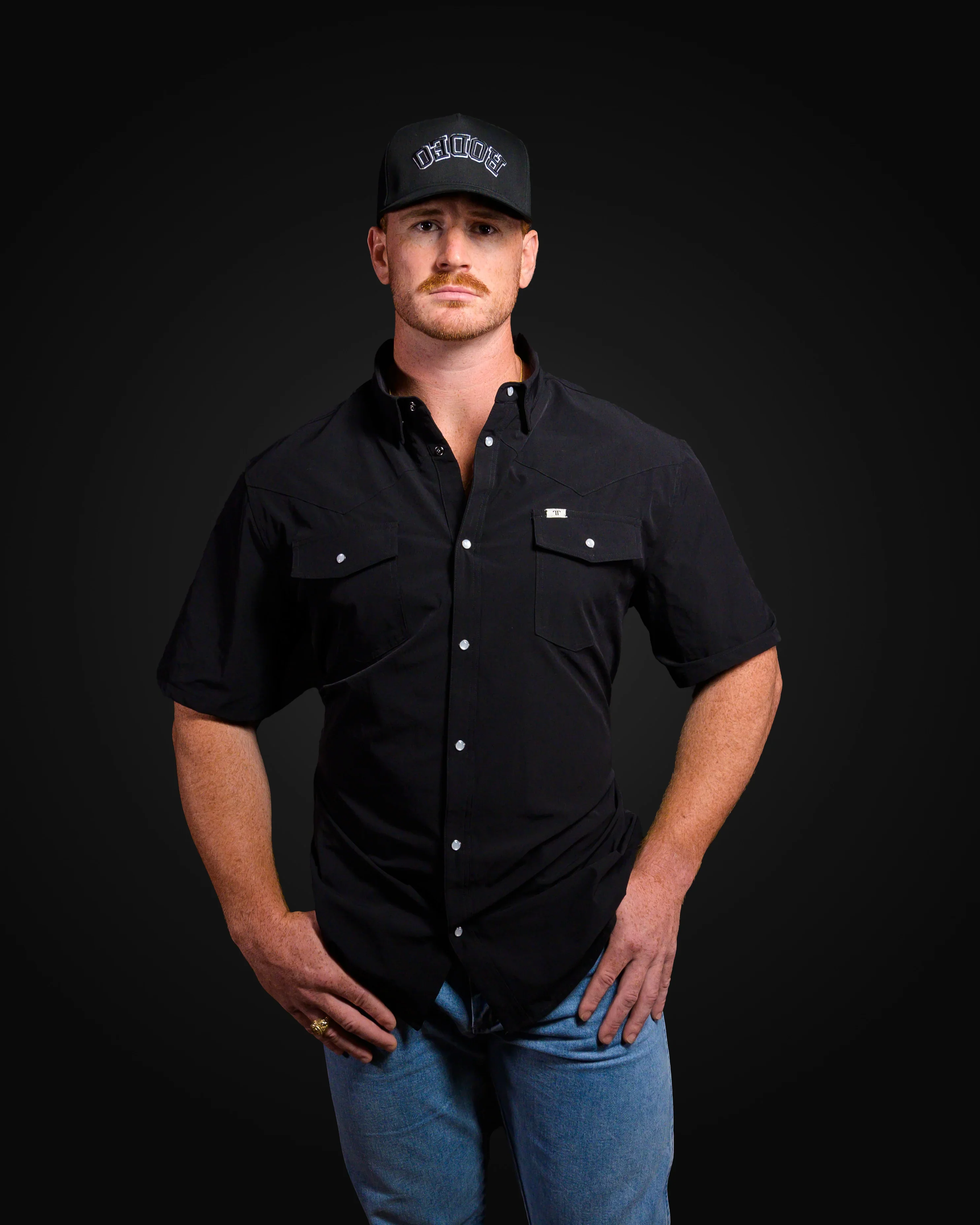 Ferrell CORE - Men's Black Short Sleeve Snap Shirt - Image 3