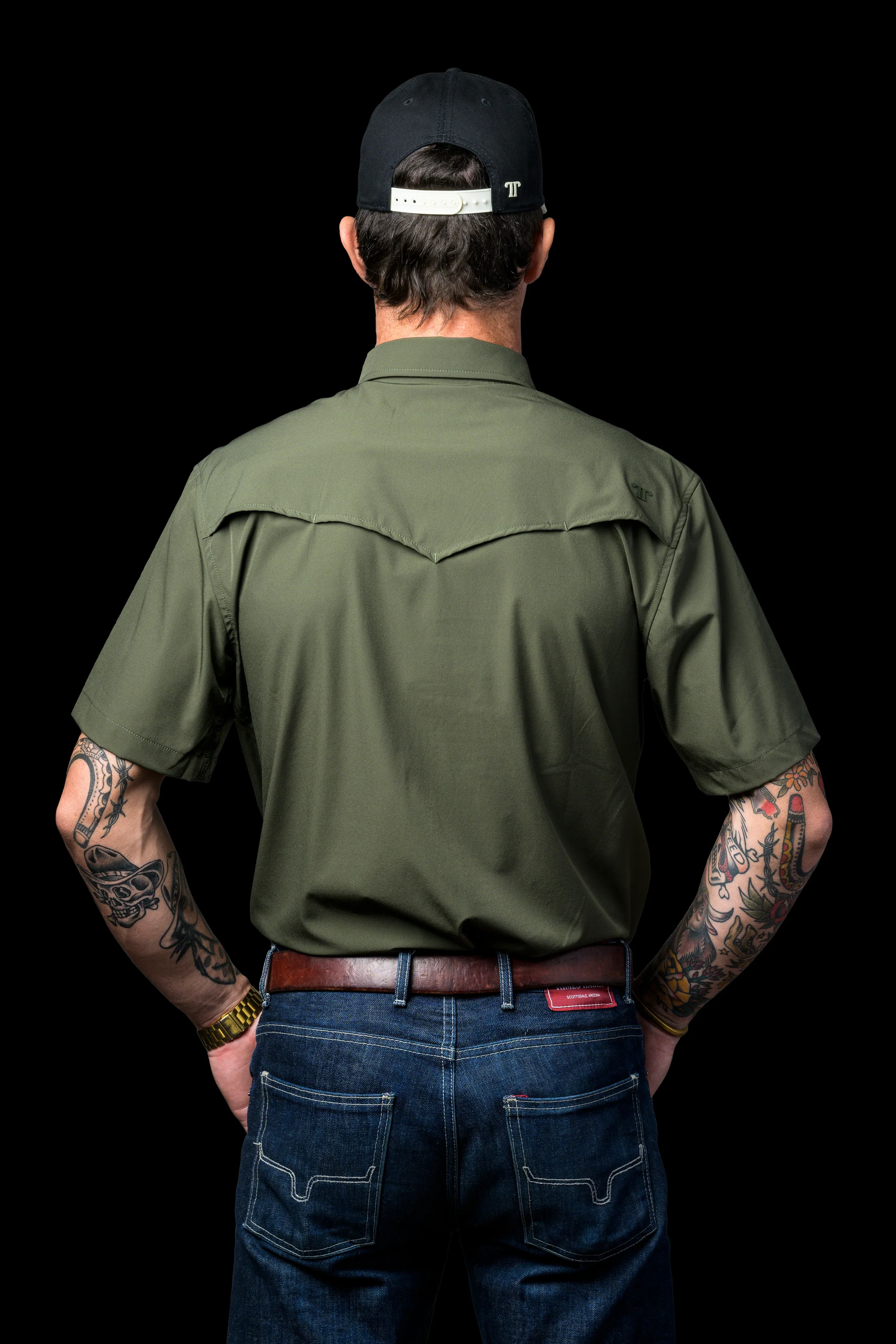 Ferrell CORE - Men's Olive Green Short Sleeve Snap Shirt - Image 2