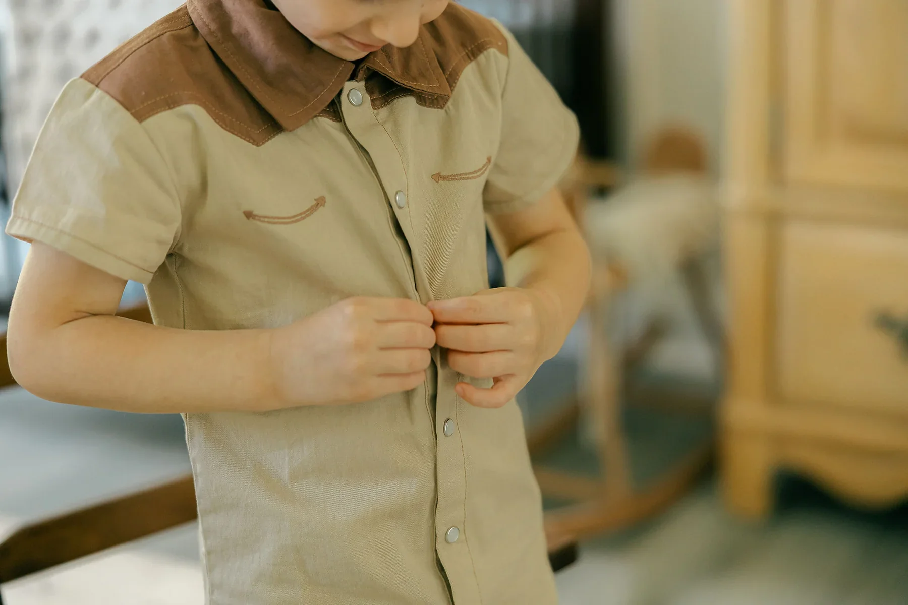 L'oved Baby Oatmeal | Kids' Western Button-Up Shirt - Image 3