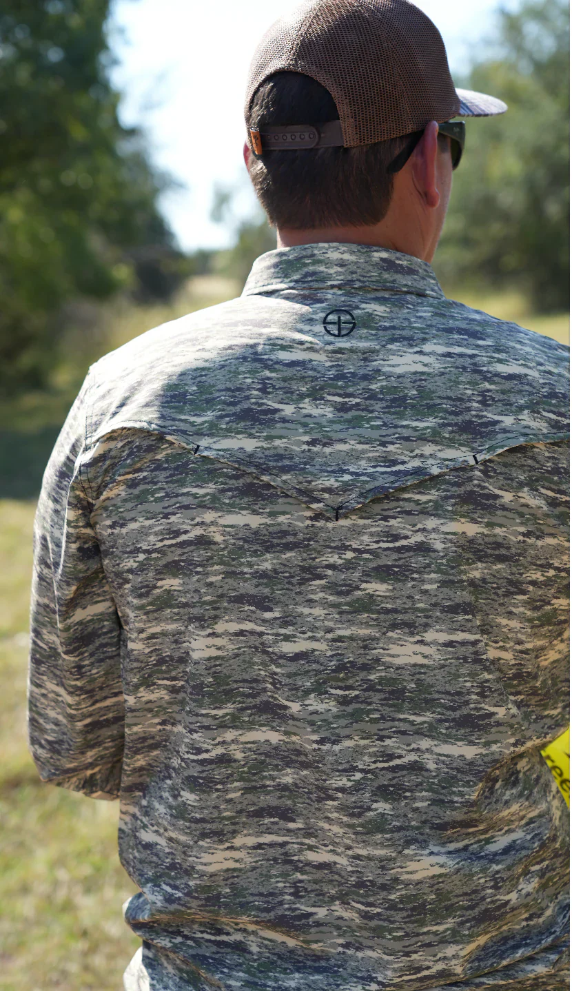 San Jac Men's Long Sleeve Performance Shirt - Camo - Image 7