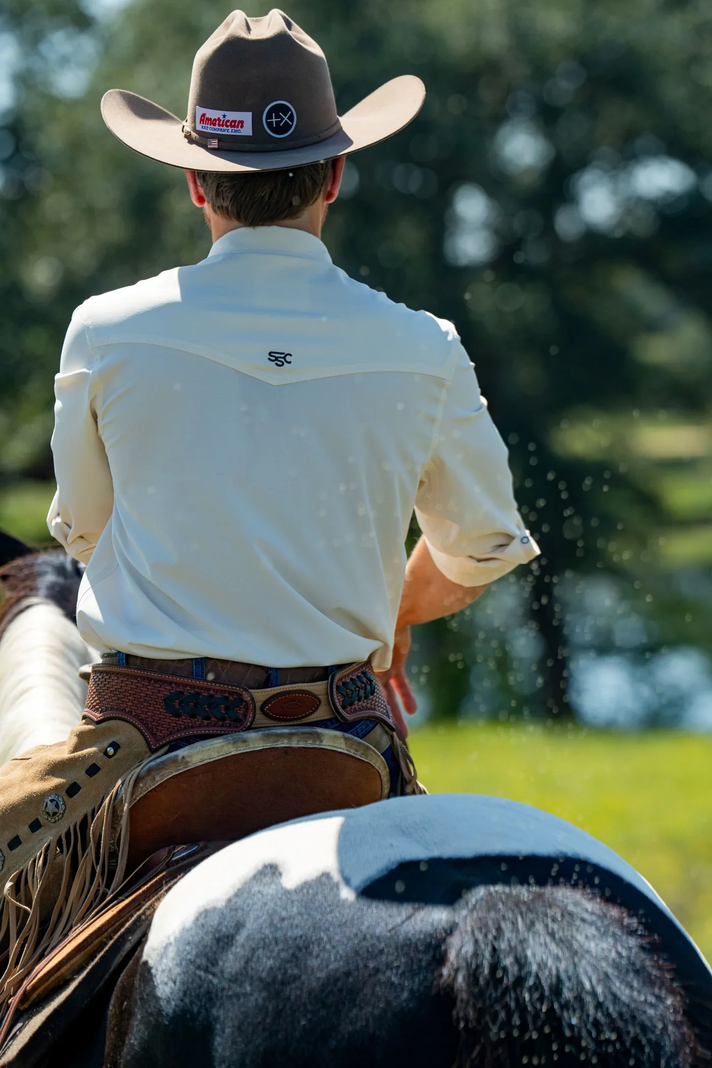 Stockyard Supply Co. "The Lone Star" - Long Sleeve Western Performance Pearl Snap - Cream - Image 5